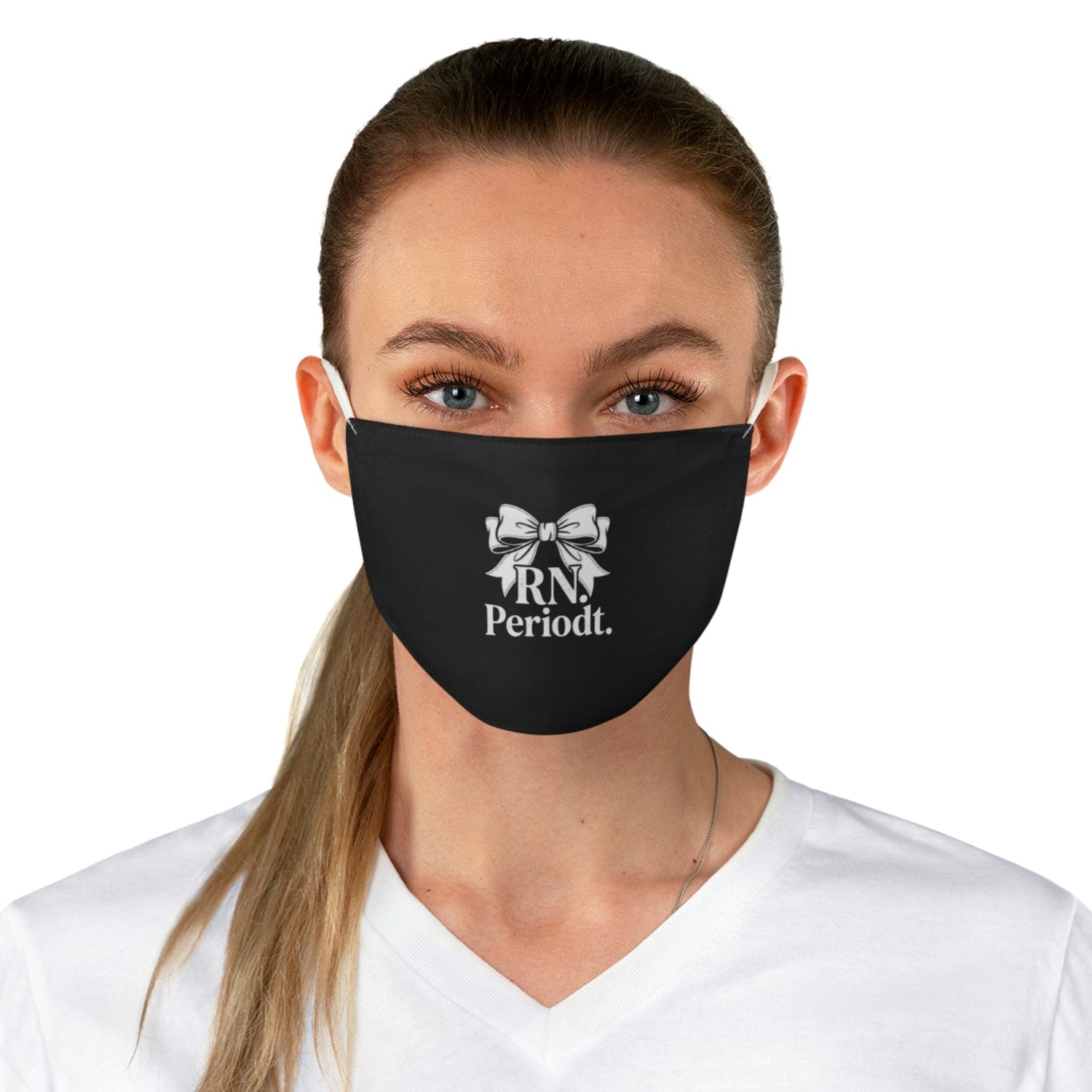 Face Mask featuring a stylish design with the text 'RN. Periodt.' on a black background, ideal for everyday wear.