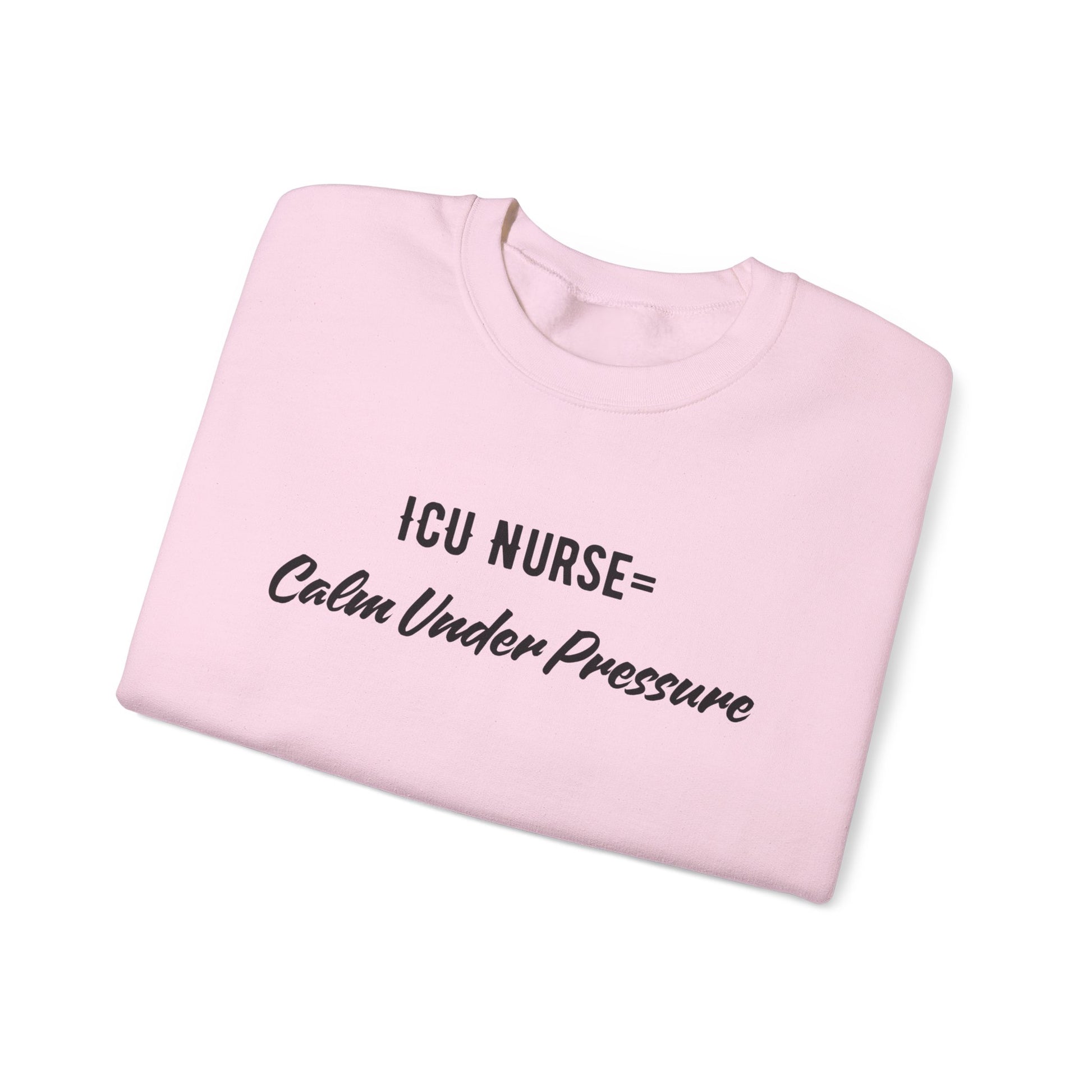 Side view of ICU Nurse Sweatshirt with ribbed collar