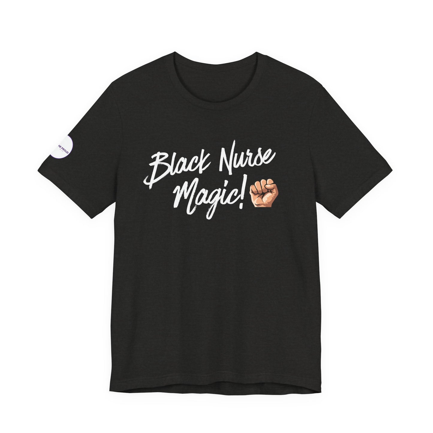 Black Nurse T-Shirt with ribbed crew neck and side seams for shape retention