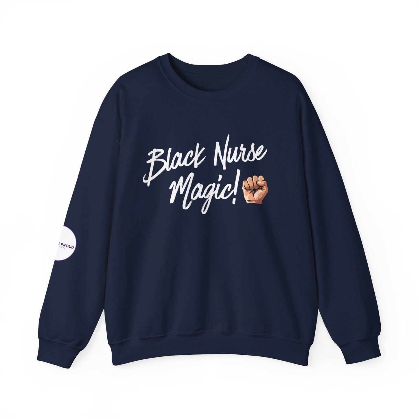 Back view of Black Nurse Sweatshirt with double-needle stitching