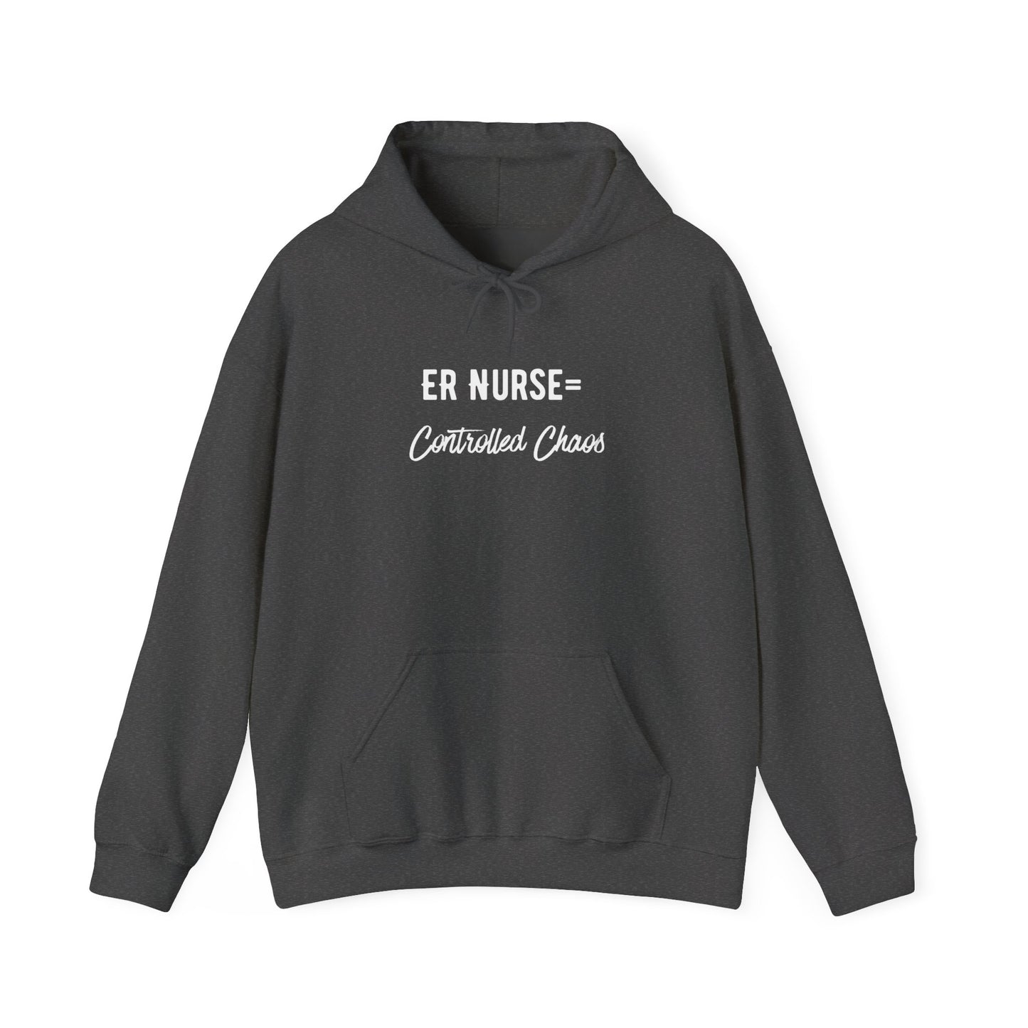 ER Nurse Hoodie front print with professional message for nurses