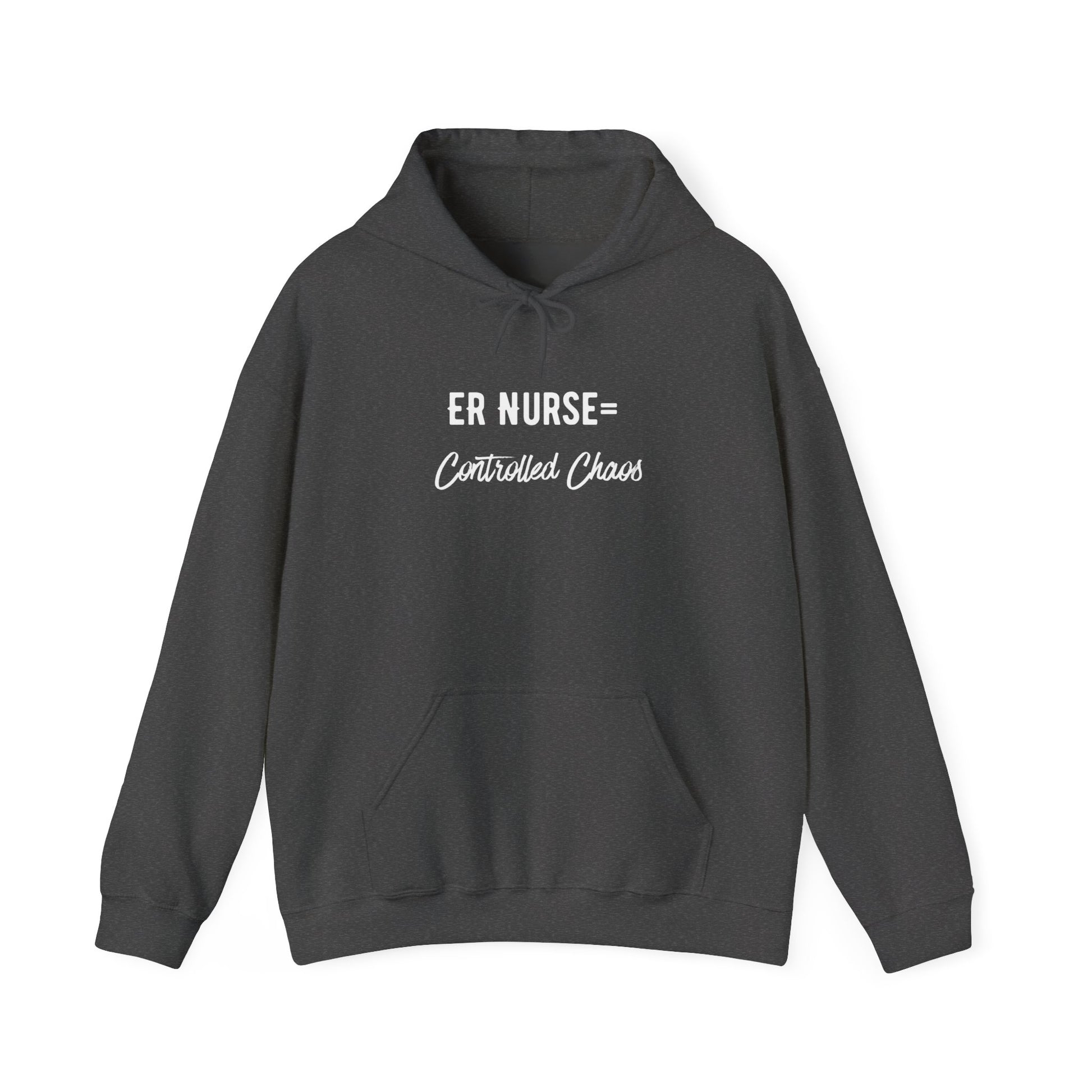 ER Nurse Hoodie front print with professional message for nurses