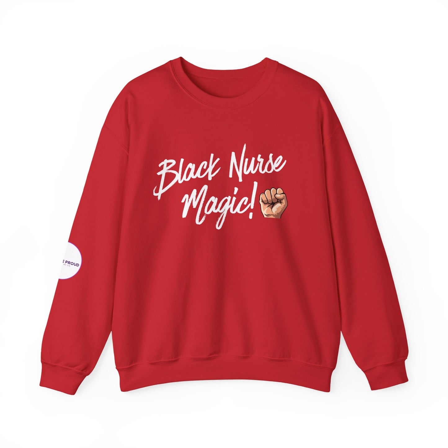 Back view of Black Nurse Sweatshirt with double-needle stitching
