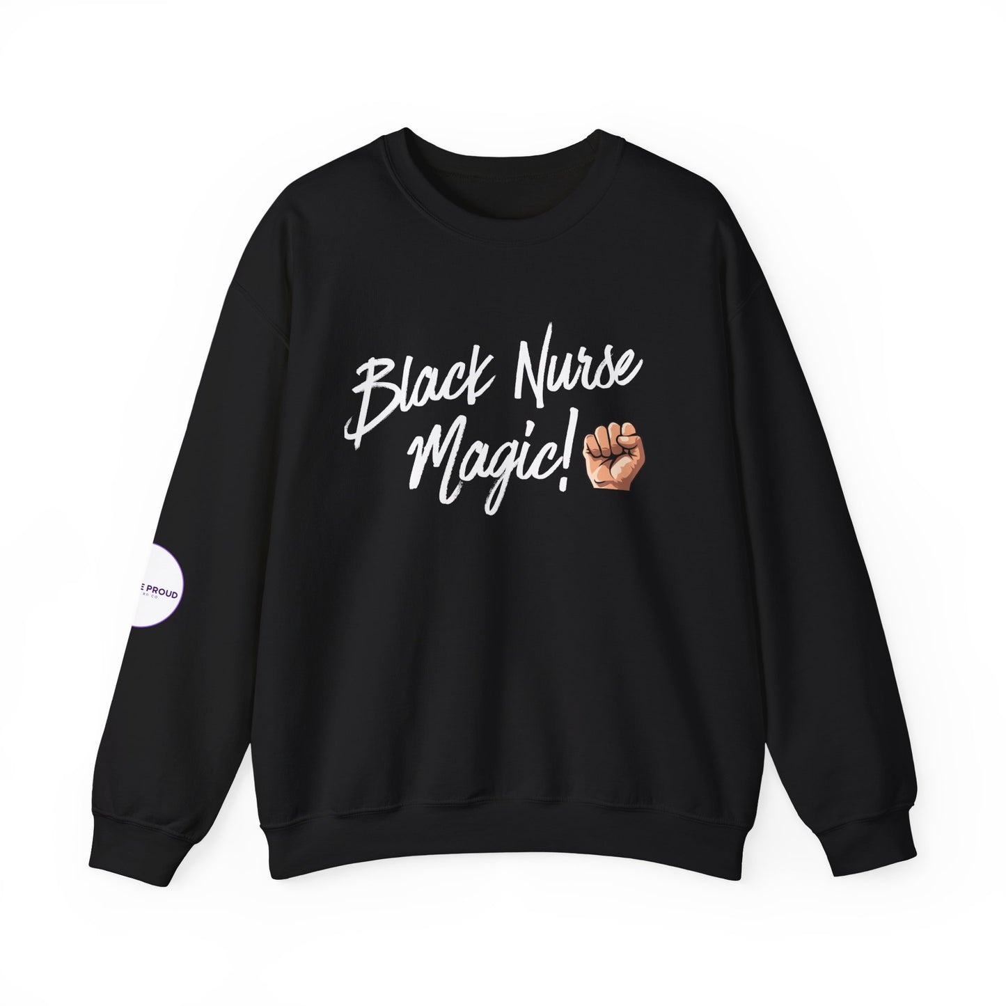 Black Nurse Sweatshirt worn by a nurse during a shift