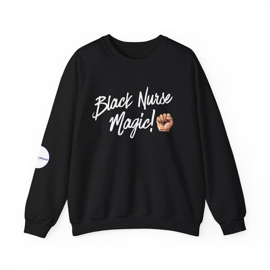 Black Nurse Sweatshirt worn by a nurse during a shift
