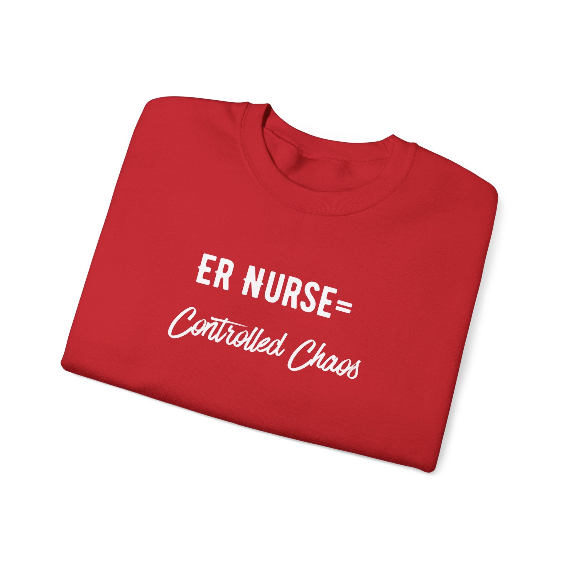 ER Nurse Sweatshirt close-up of embroidered text detail