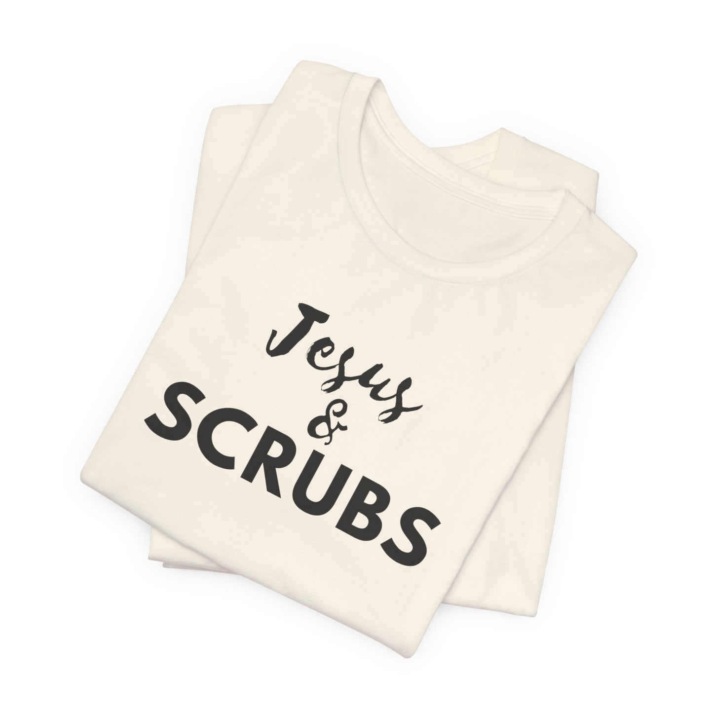 Jesus and Scrubs Nurse T-Shirt showing sleeve print detail