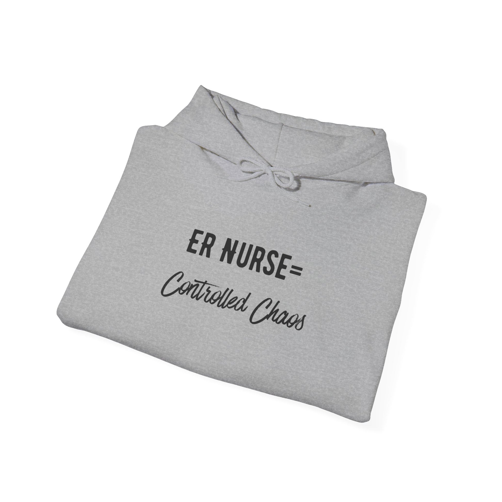 ER Nurse Hoodie clean design with color-matched drawcord