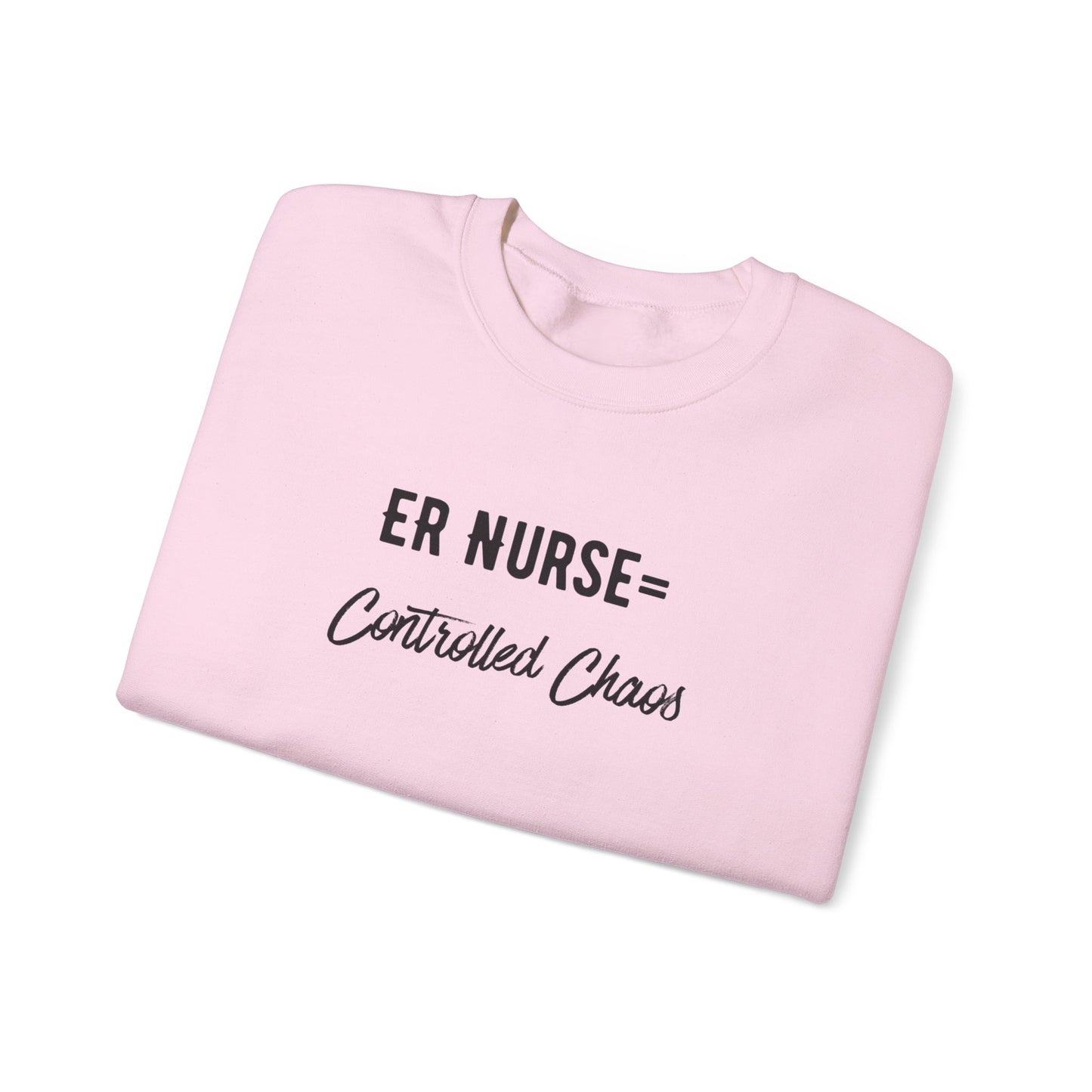 ER Nurse Sweatshirt close-up of embroidered text detail