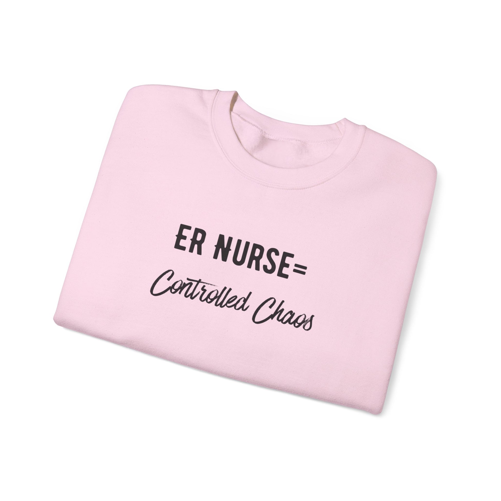 ER Nurse Sweatshirt close-up of embroidered text detail