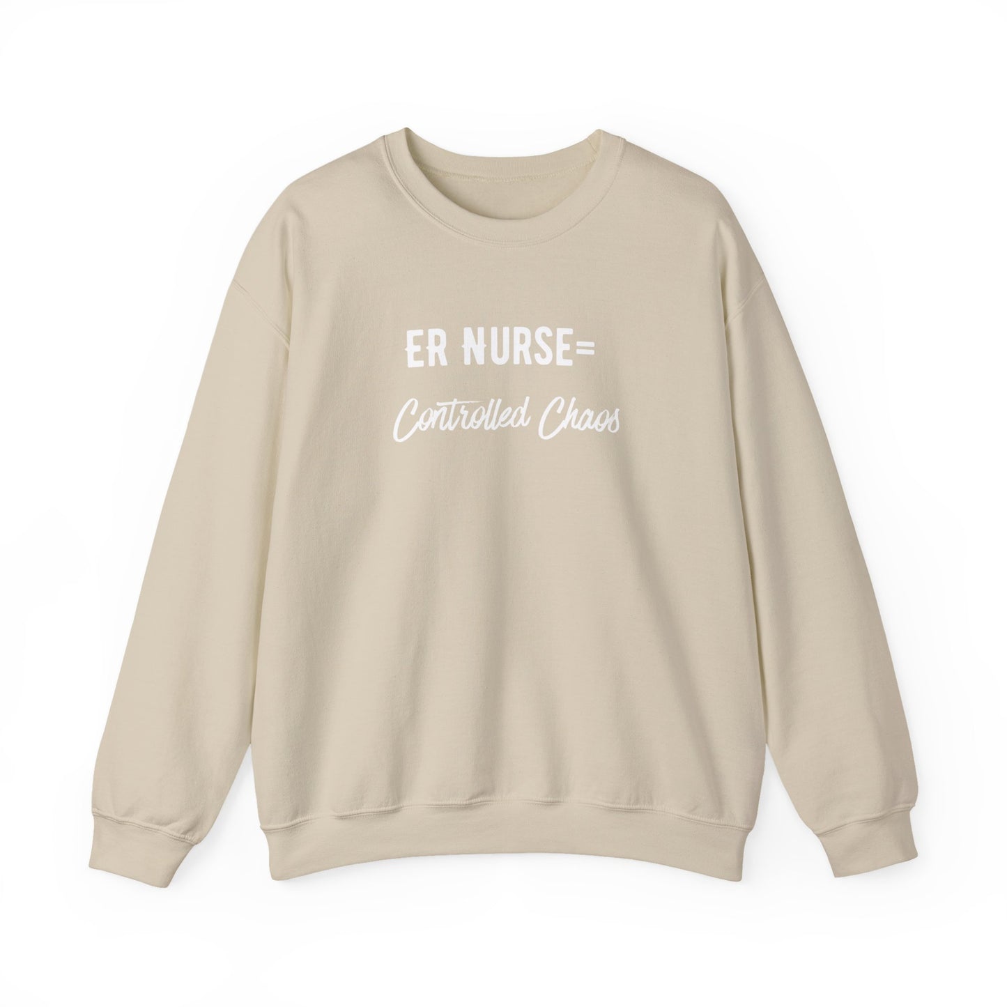 ER Nurse Sweatshirt front embroidery detail for nurses