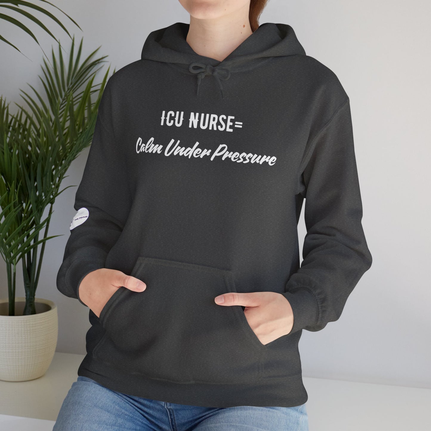 ICU Nurse Hoodie with calm under pressure quote design