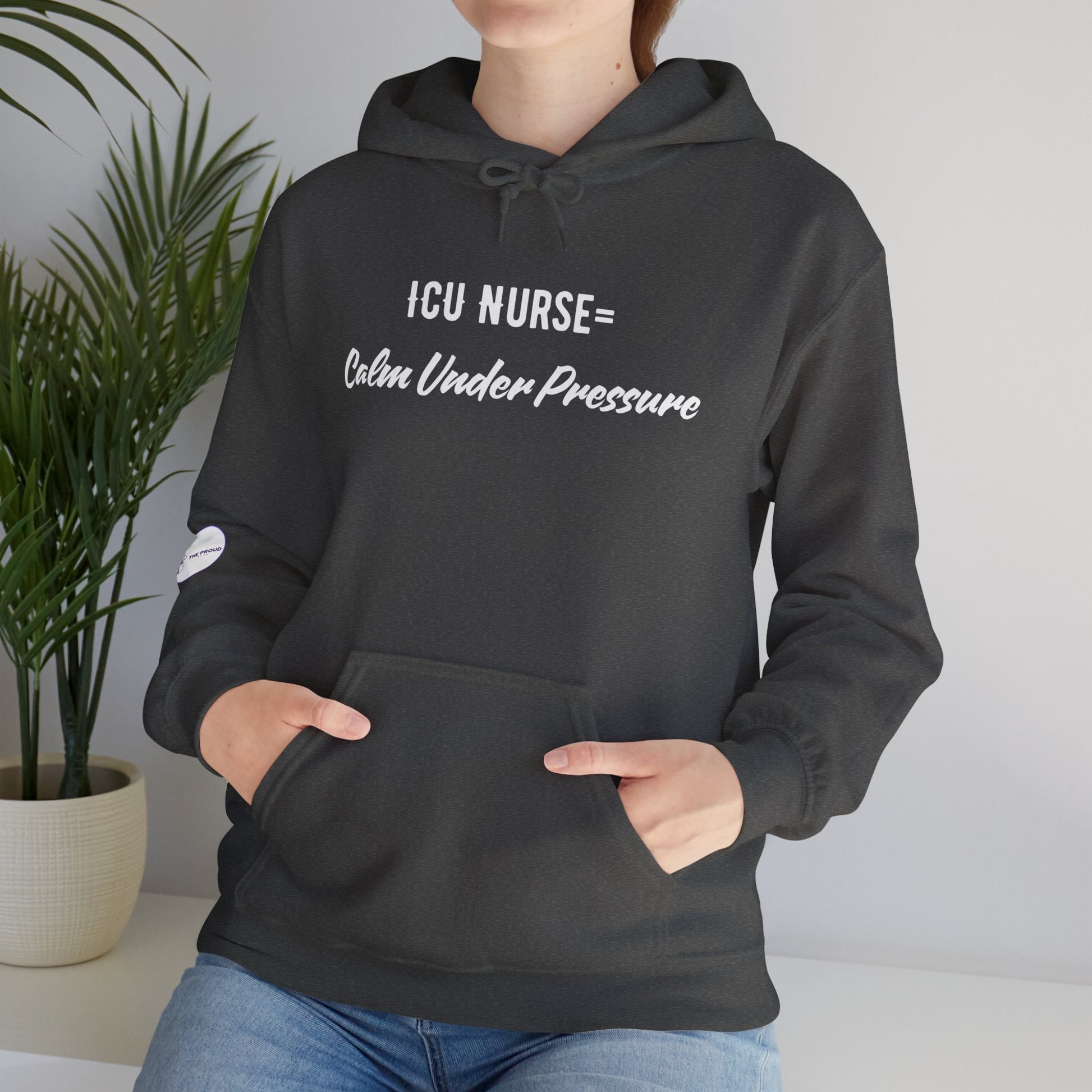 ICU Nurse Hoodie with calm under pressure quote design