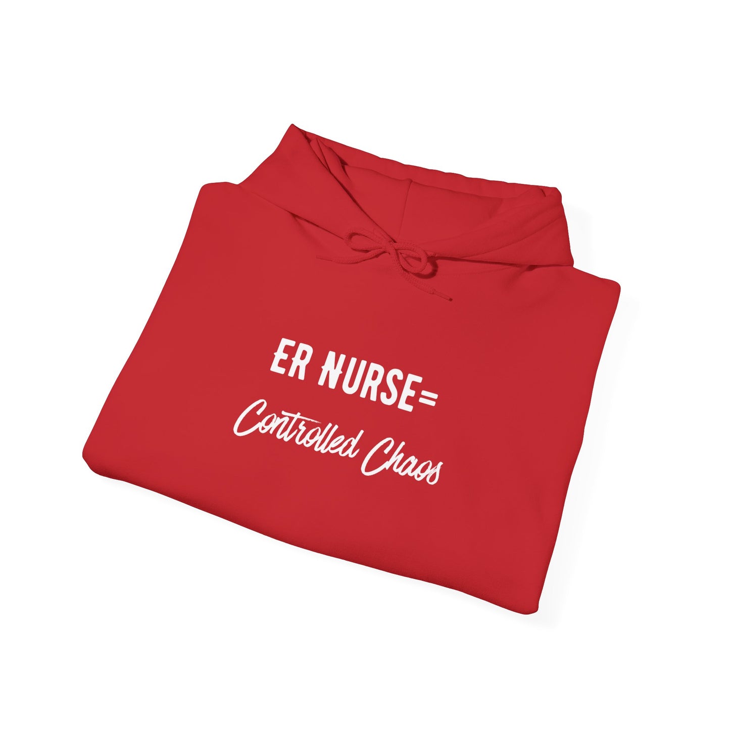 ER Nurse Hoodie clean design with color-matched drawcord