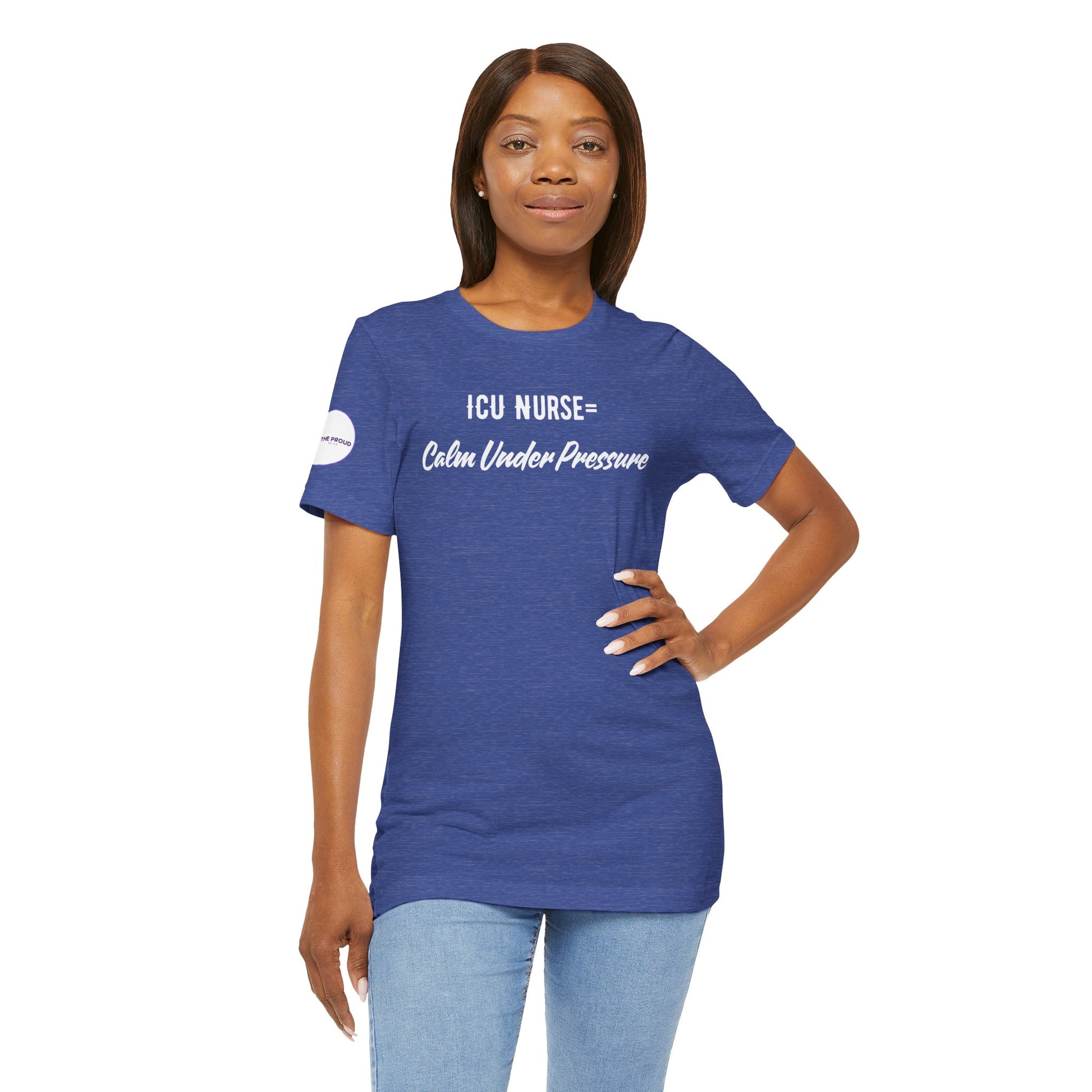 ICU Nurse Tee close-up of “Calm Under Pressure” design