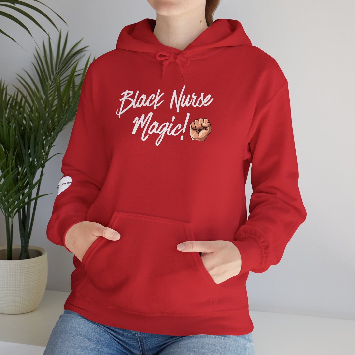 Black Nurse Magic Hoodie cozy fleece pullover for nurses
