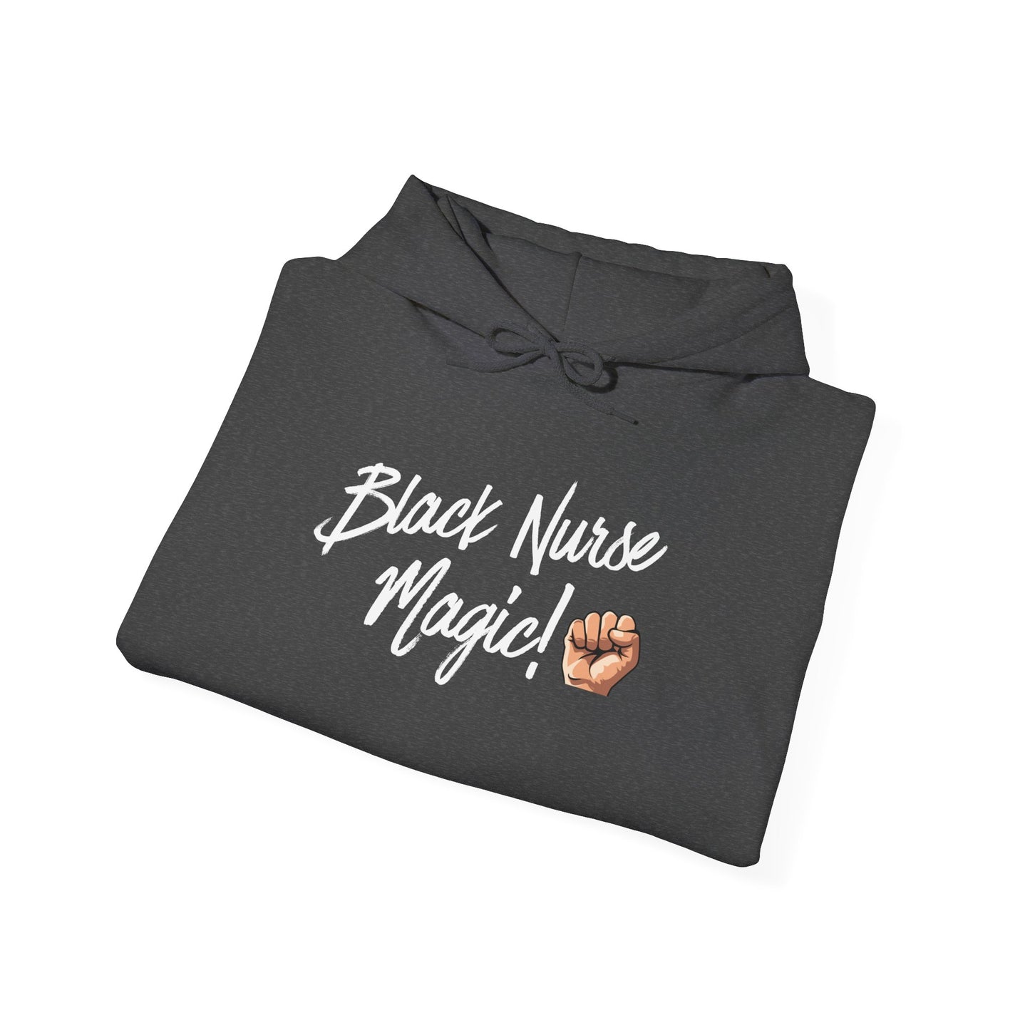 Black Nurse Magic Hoodie cozy fleece pullover for nurses