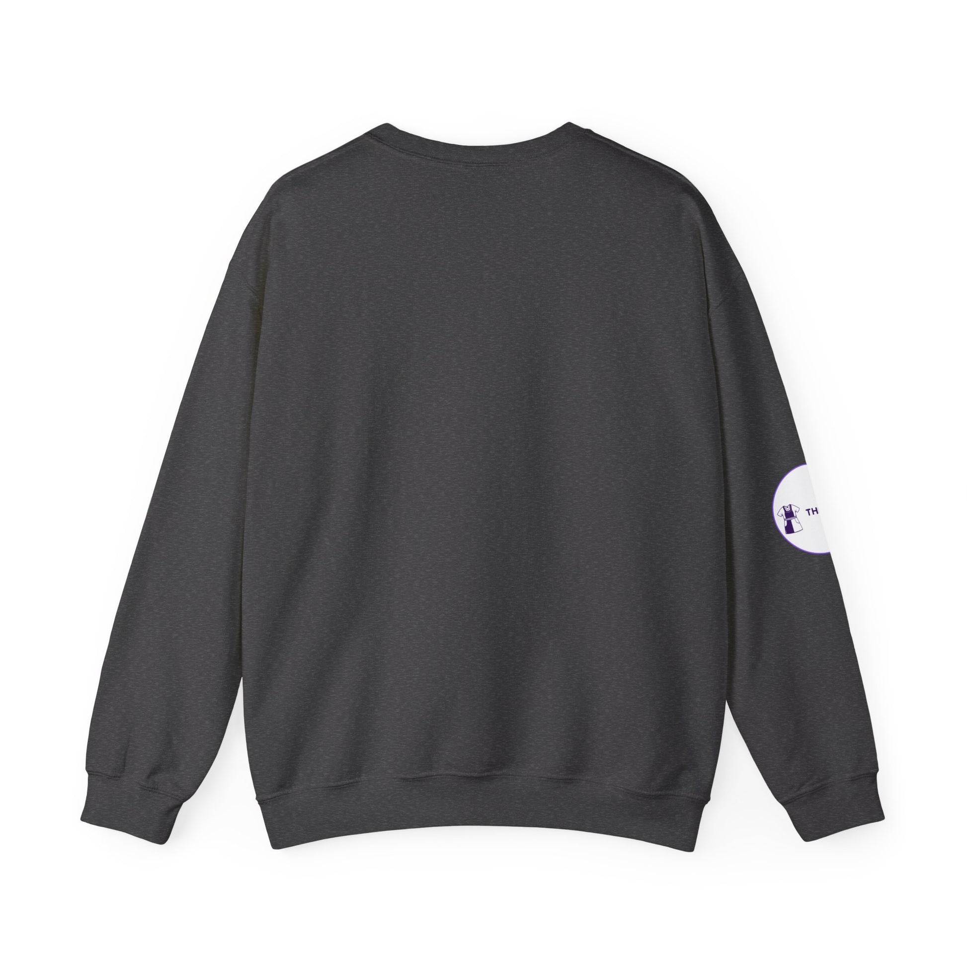 Saved Lives Today Sweatshirt with purple and black lettering detail