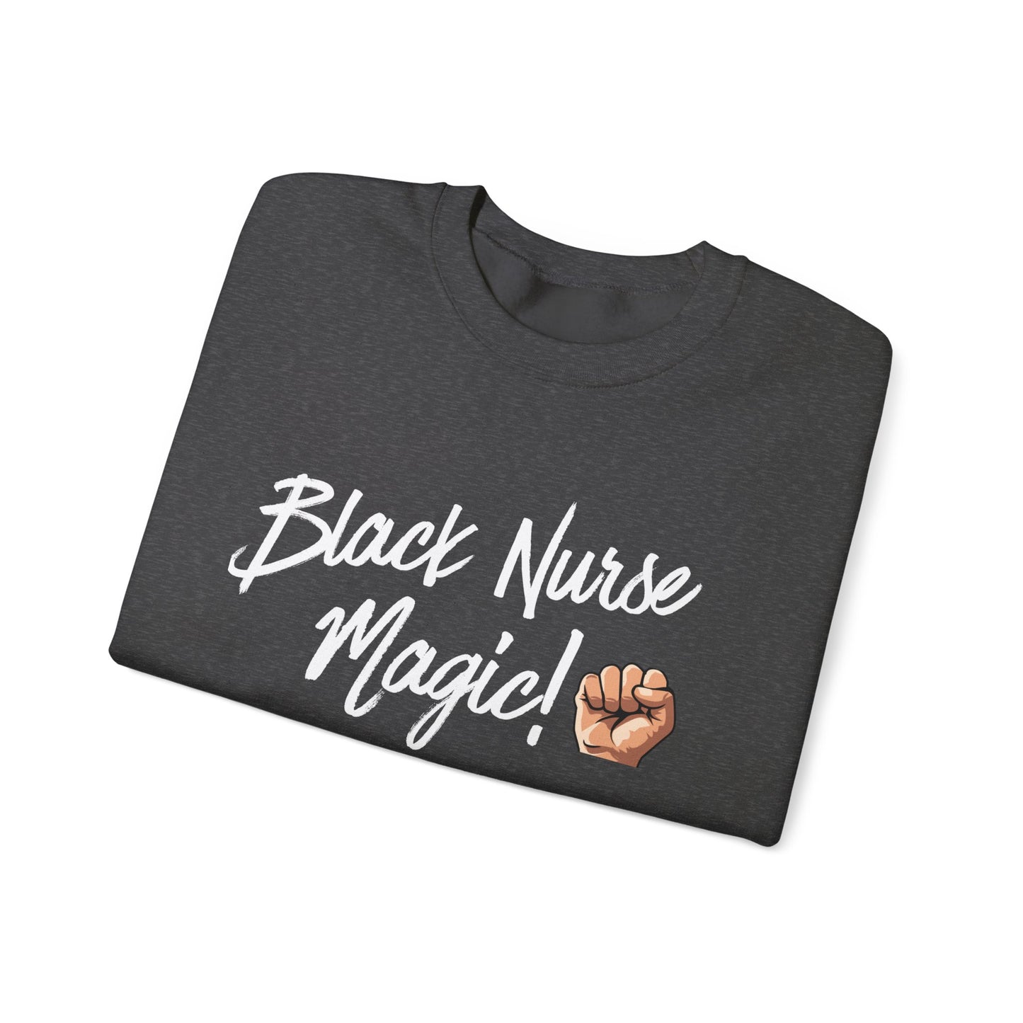 Back view of Black Nurse Sweatshirt with double-needle stitching