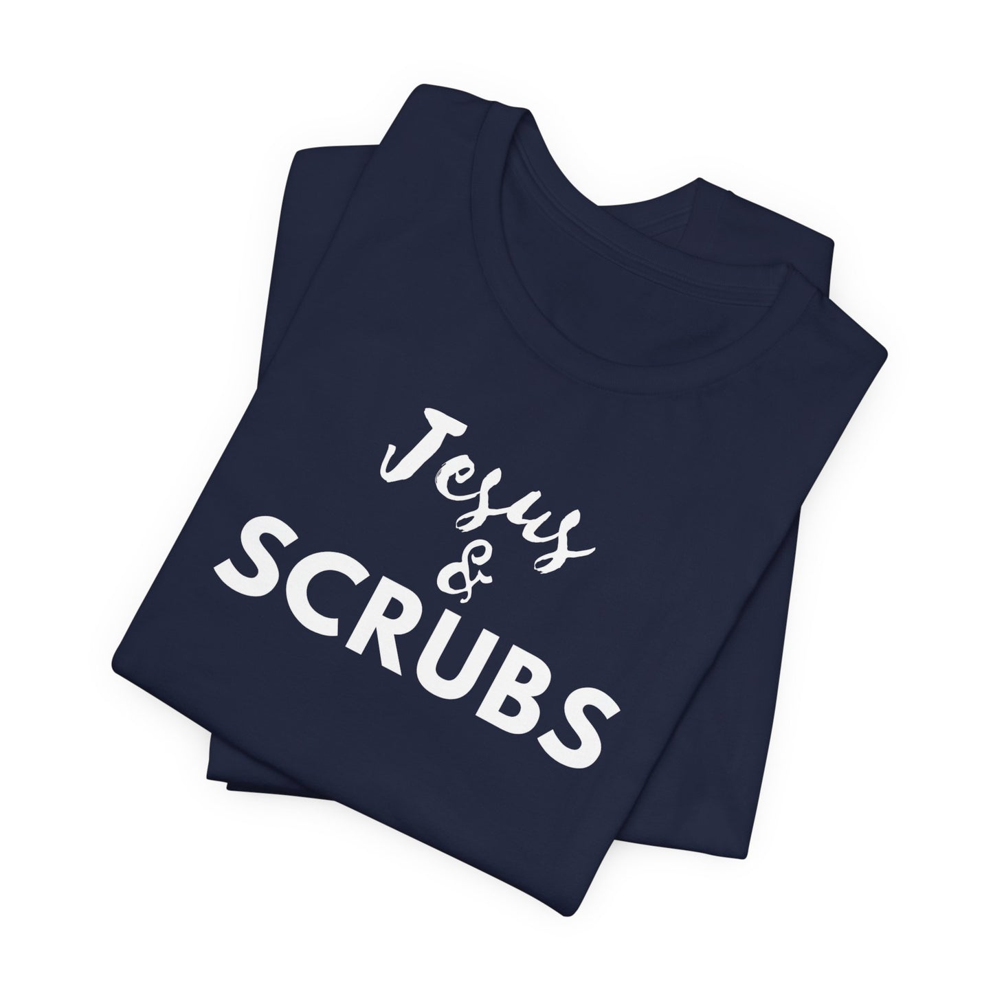 Jesus and Scrubs Nurse T-Shirt showing sleeve print detail