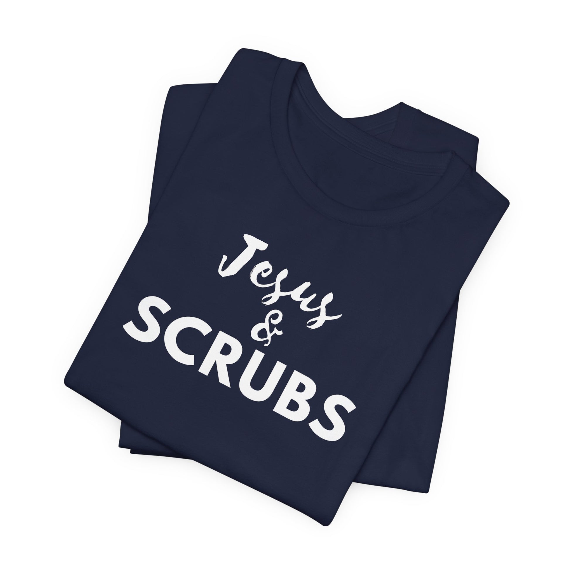 Jesus and Scrubs Nurse T-Shirt showing sleeve print detail