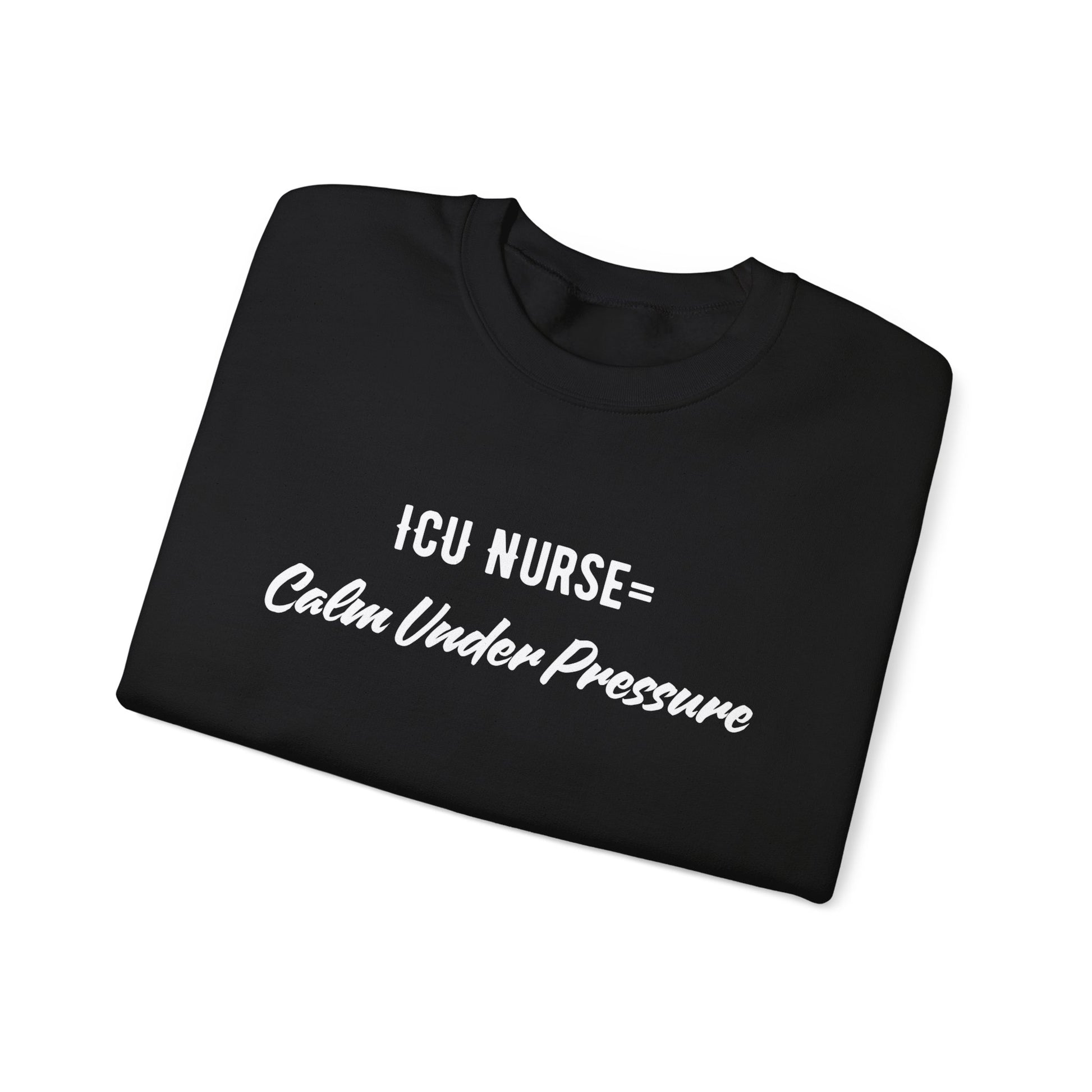 ICU Nurse Sweatshirt in low-key staff gathering setting