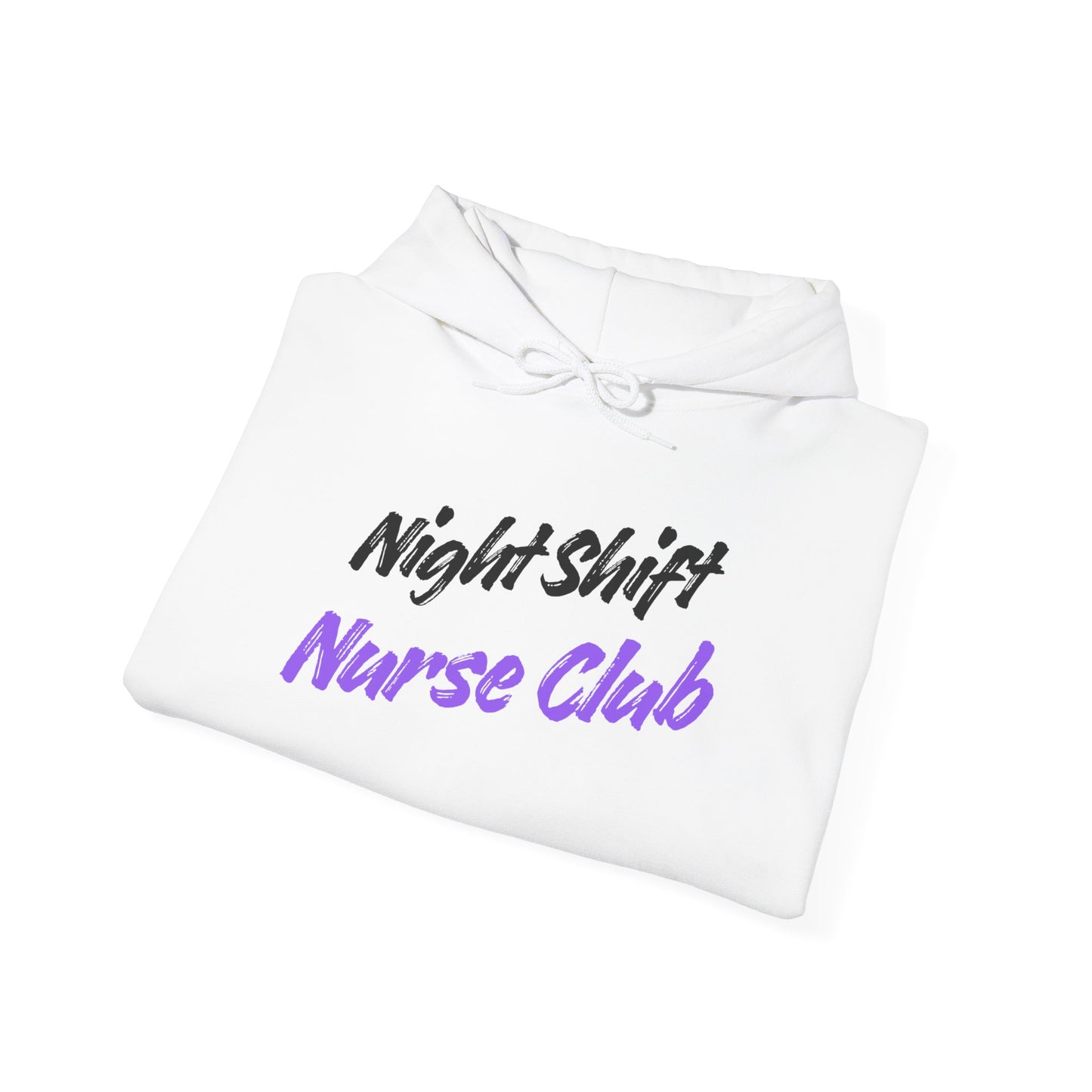 Night Shift Nurse Club Hoodie lavender print nurse club design