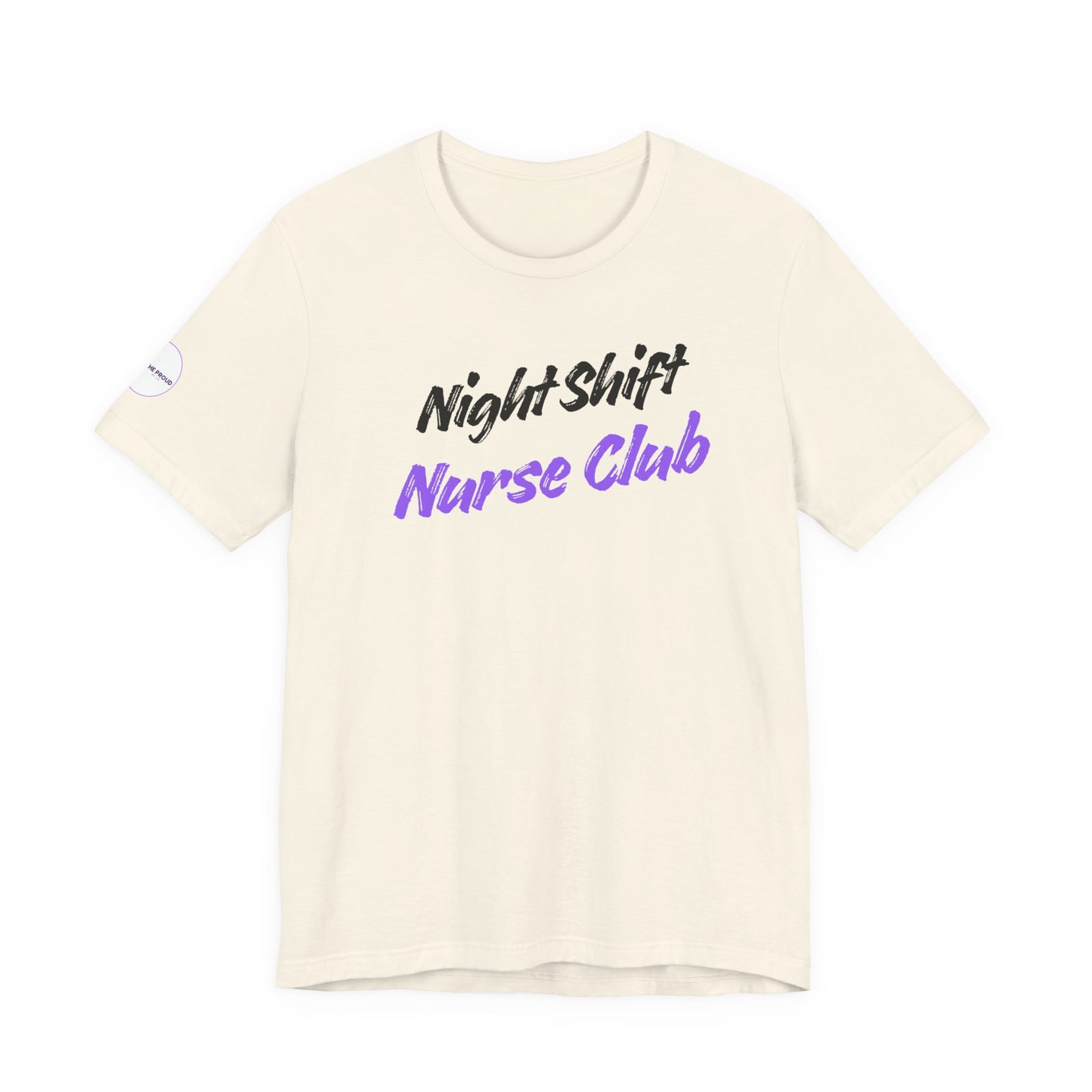 Close-up of Night Shift Nurse T-Shirt graphic print detail