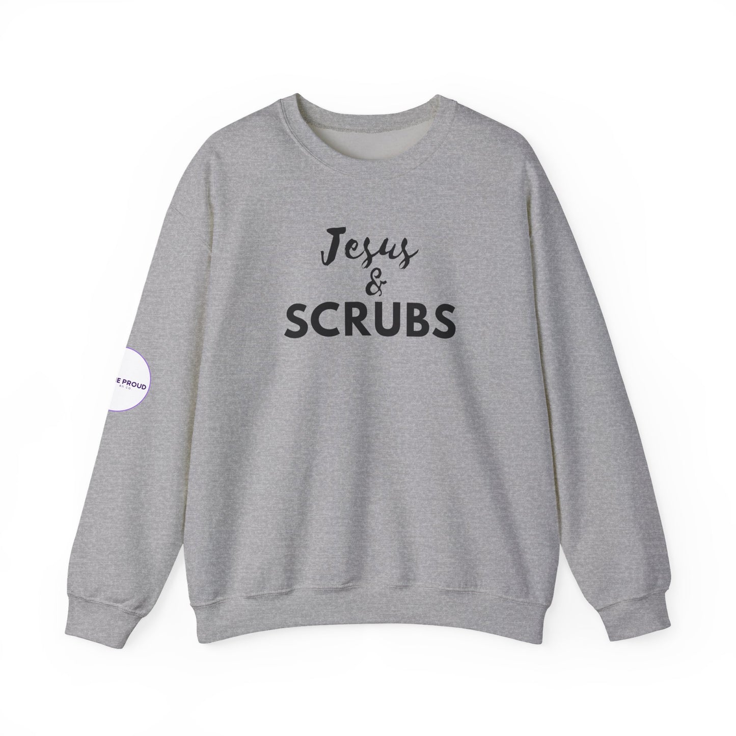 Close-up of Unisex Crewneck Sweatshirt fabric texture and stitching