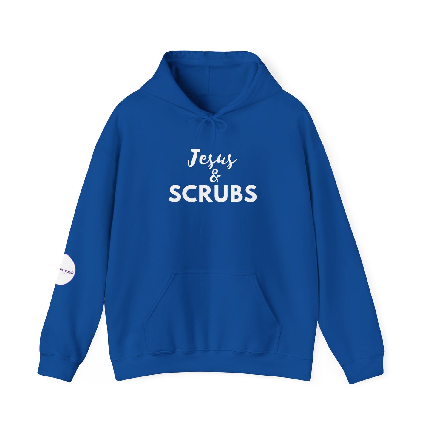 Christian Nurse Hoodie front print Jesus and SCRUBS message