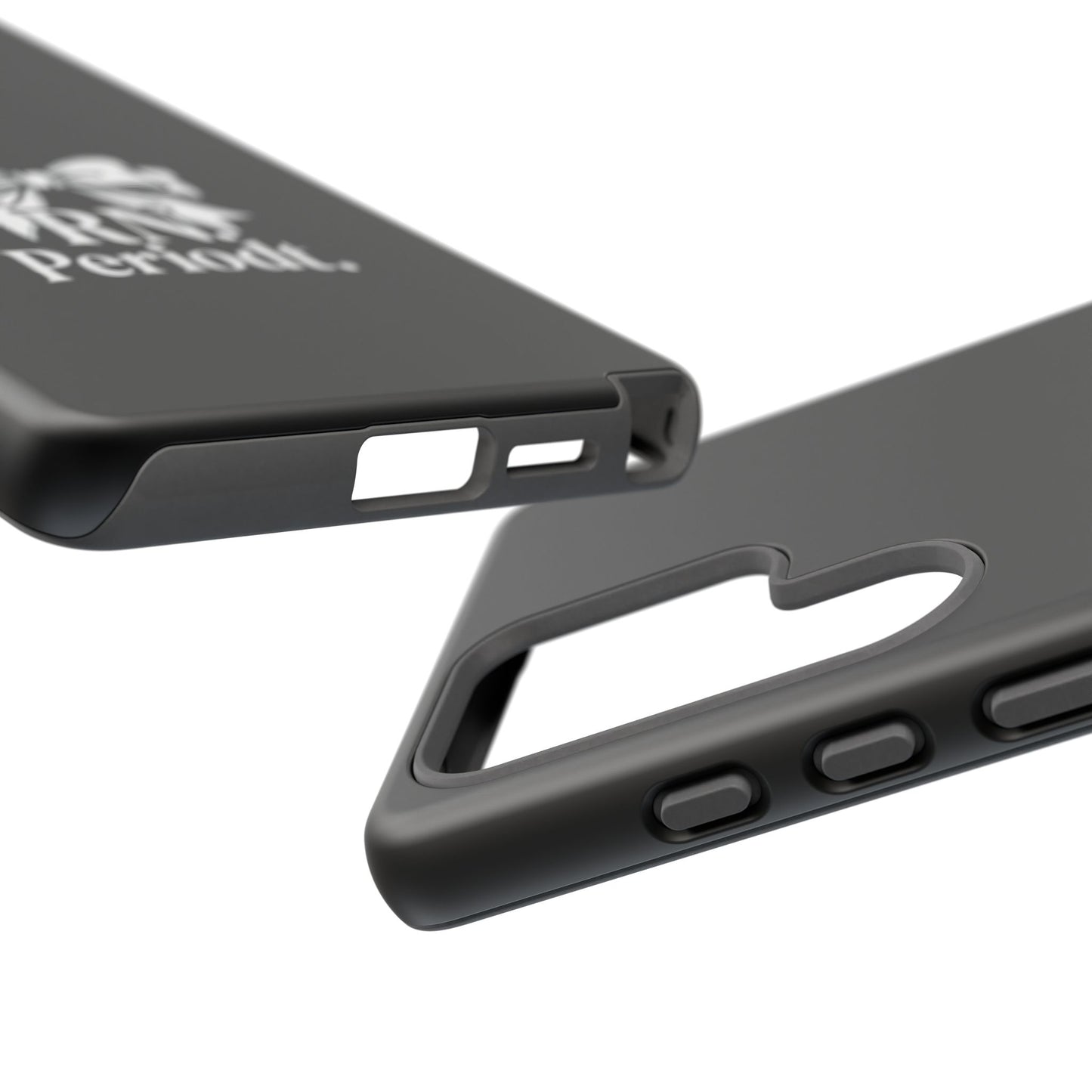 Front view of RN Phone Case with bold white bow print