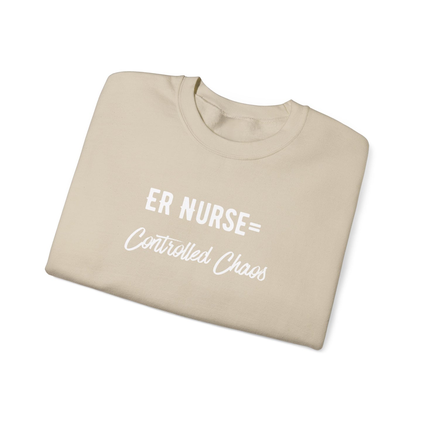 ER Nurse Sweatshirt close-up of embroidered text detail