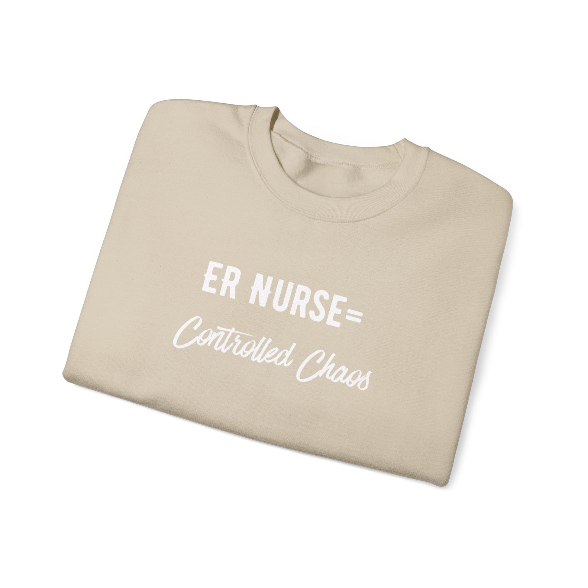ER Nurse Sweatshirt close-up of embroidered text detail