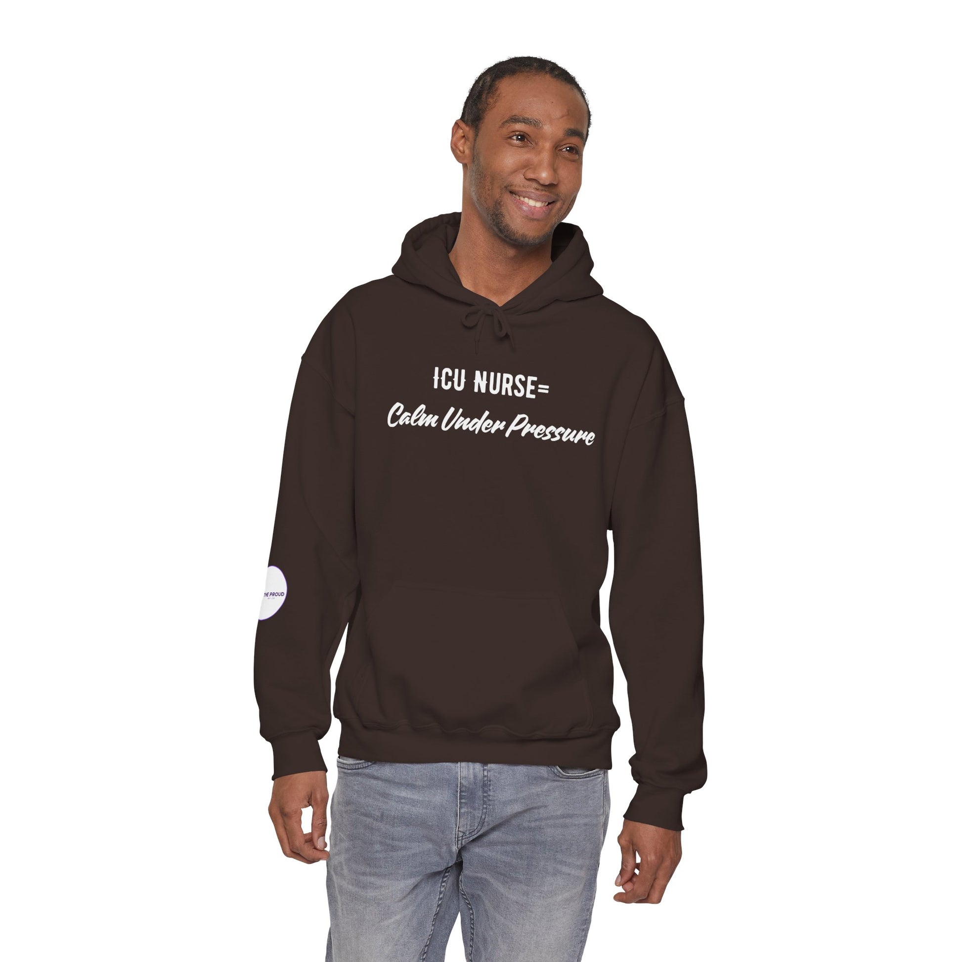 ICU Nurse Hoodie with calm under pressure quote design