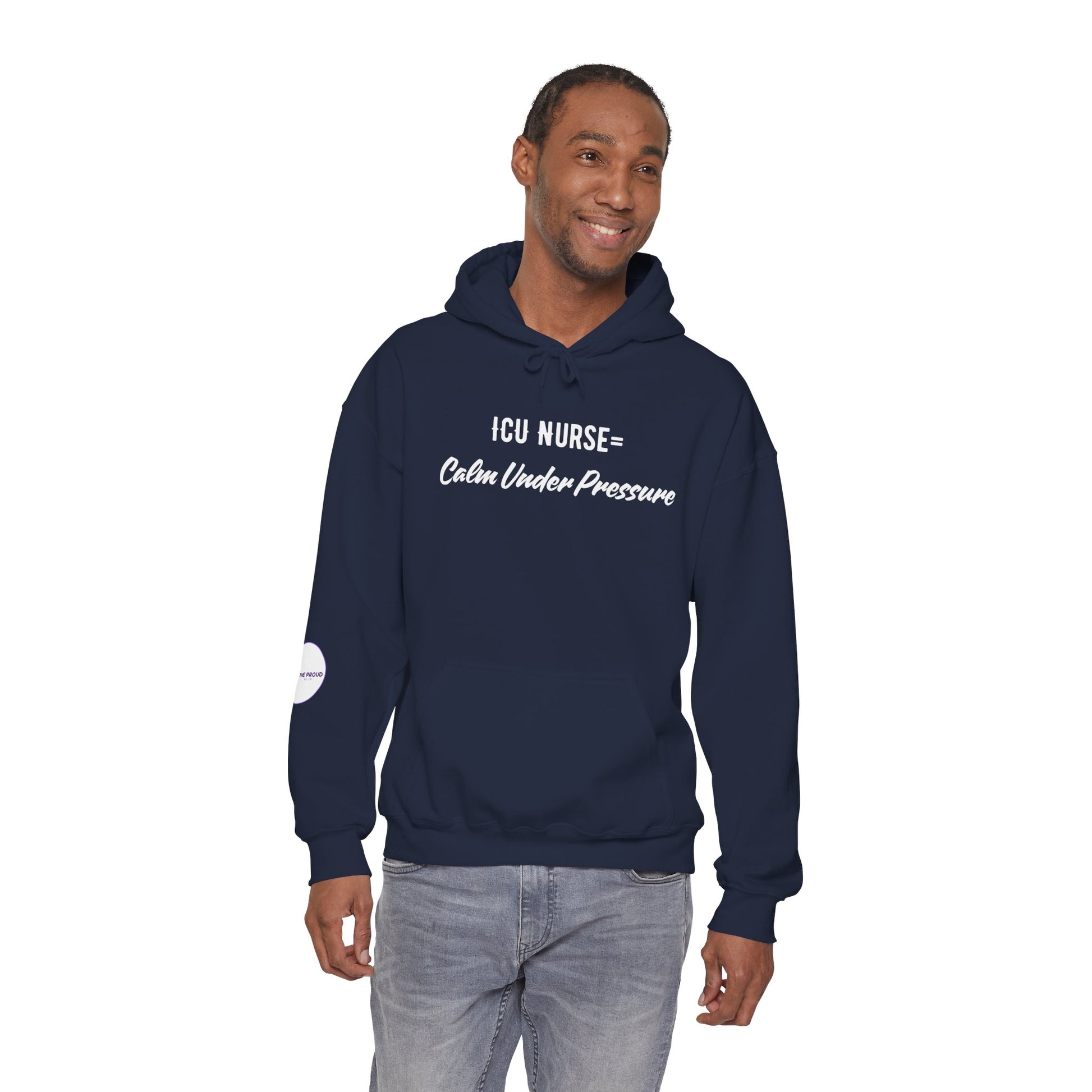 ICU Nurse Hoodie with calm under pressure quote design