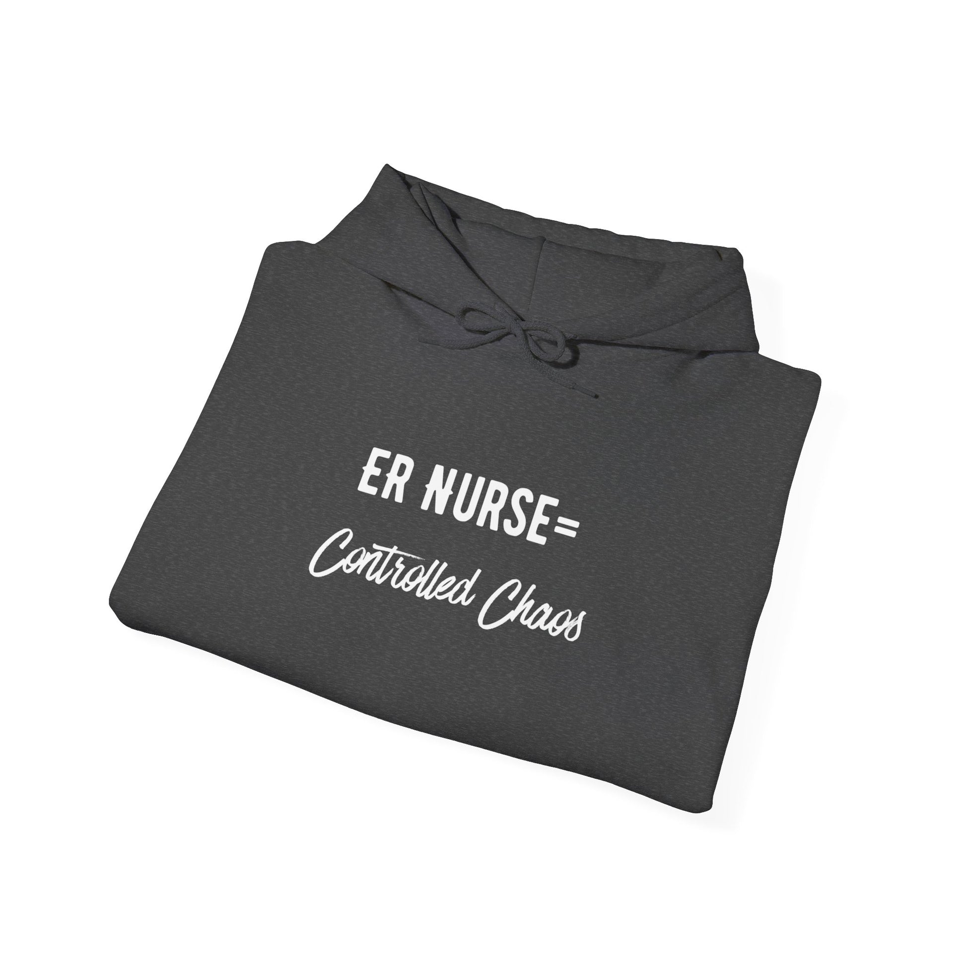 ER Nurse Hoodie clean design with color-matched drawcord