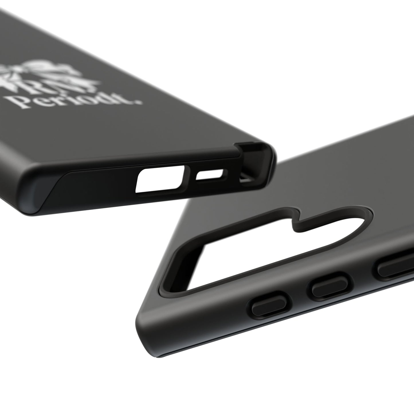 Front view of RN Phone Case with bold white bow print