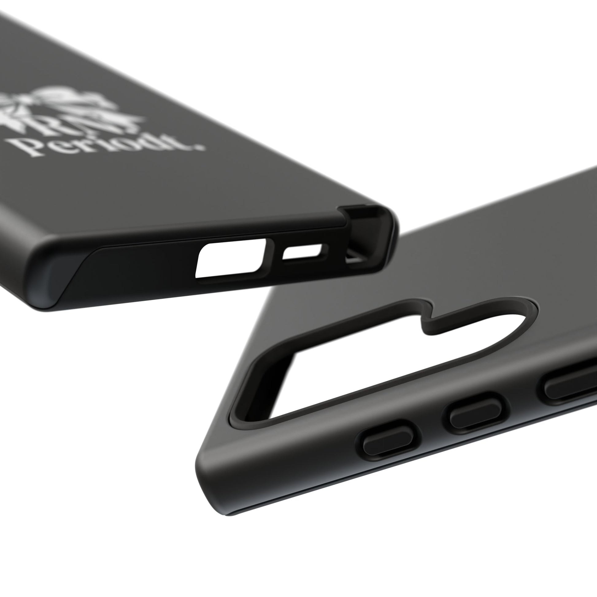 Front view of RN Phone Case with bold white bow print
