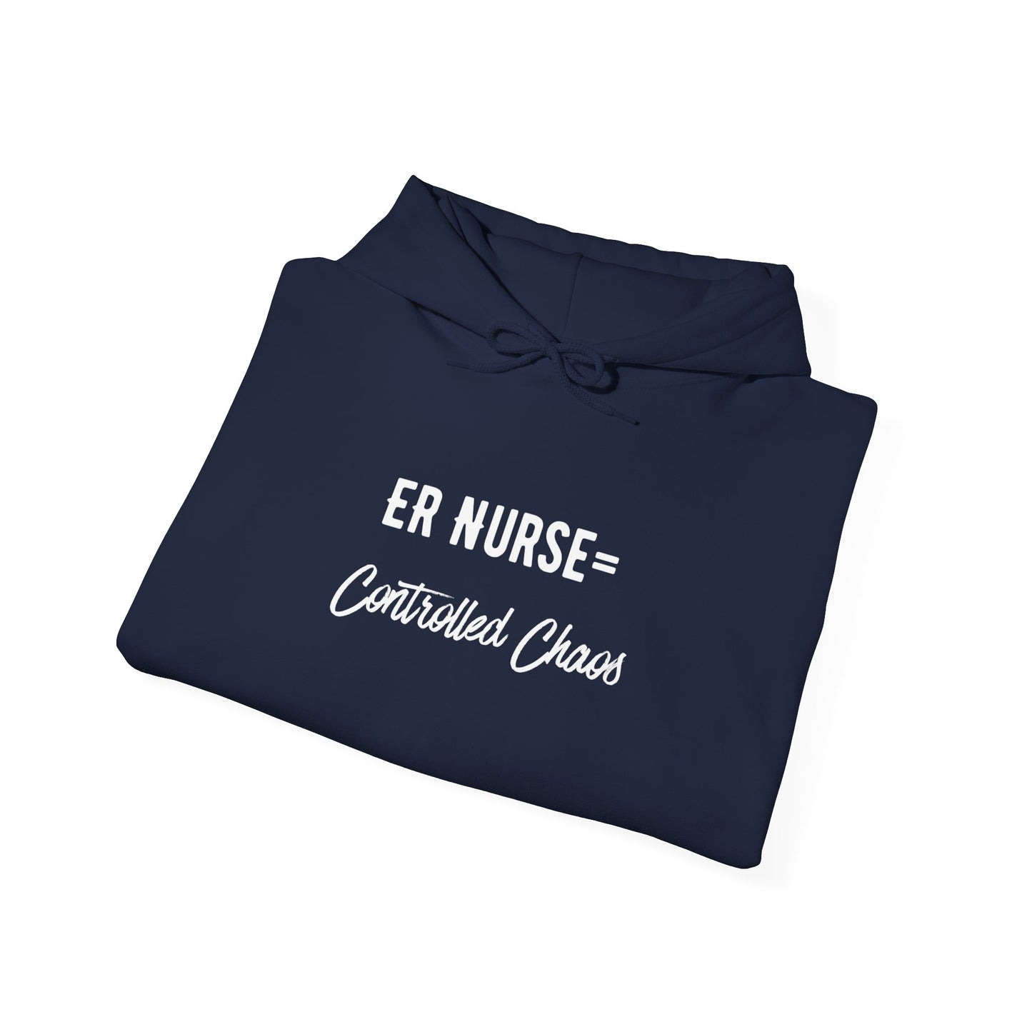 ER Nurse Hoodie clean design with color-matched drawcord