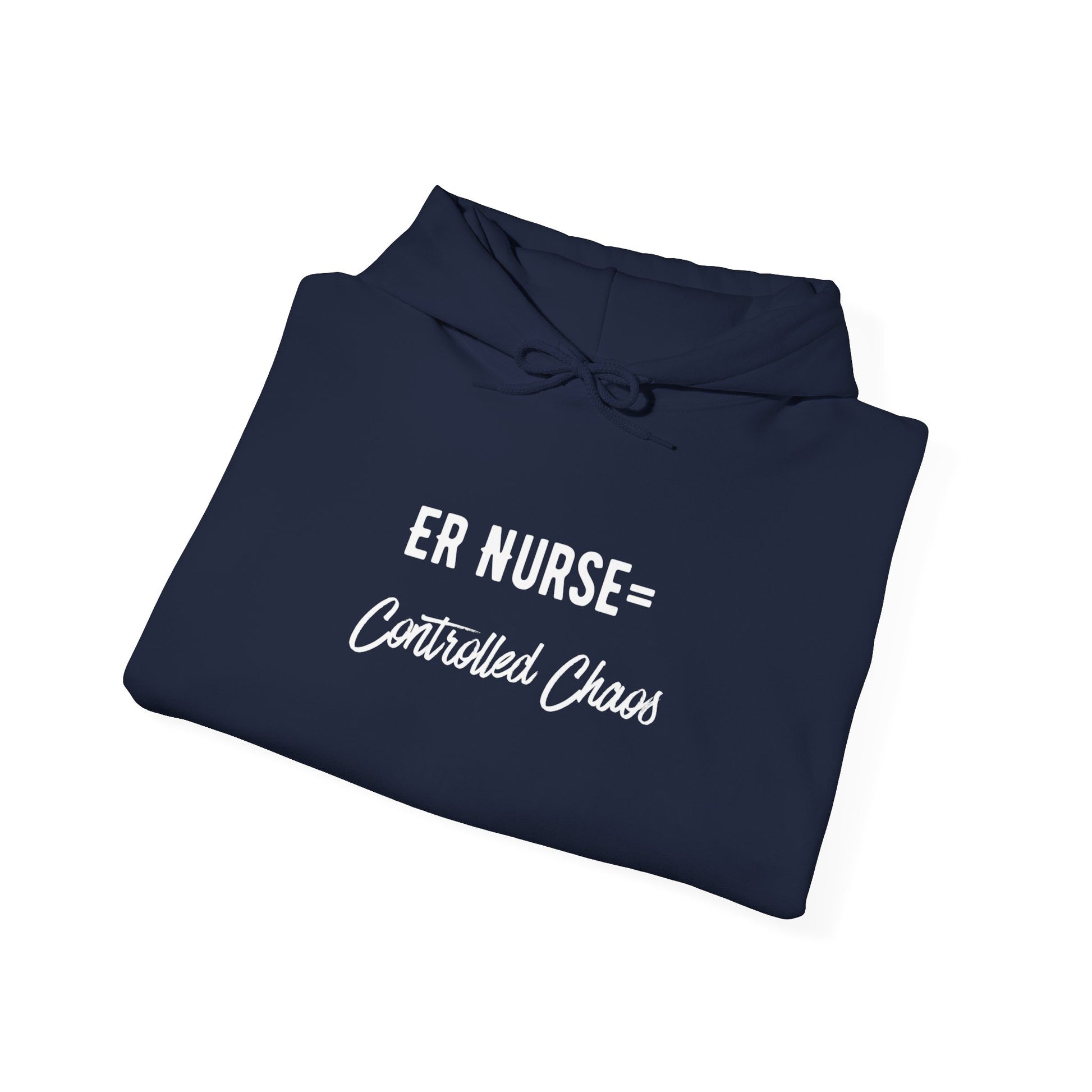 ER Nurse Hoodie clean design with color-matched drawcord