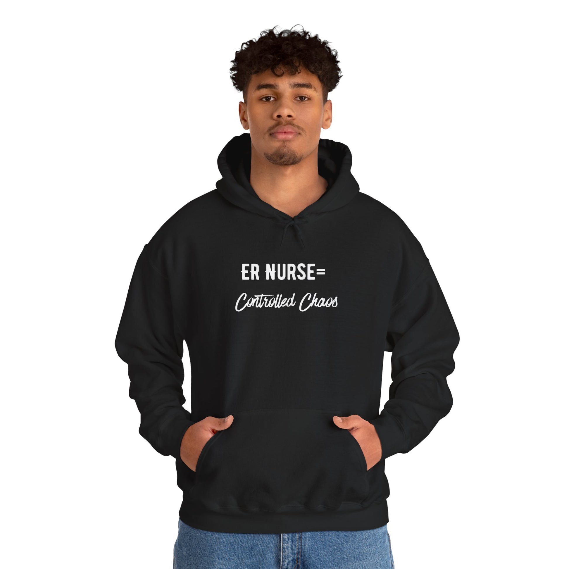 ER Nurse Hoodie clean design with color-matched drawcord
