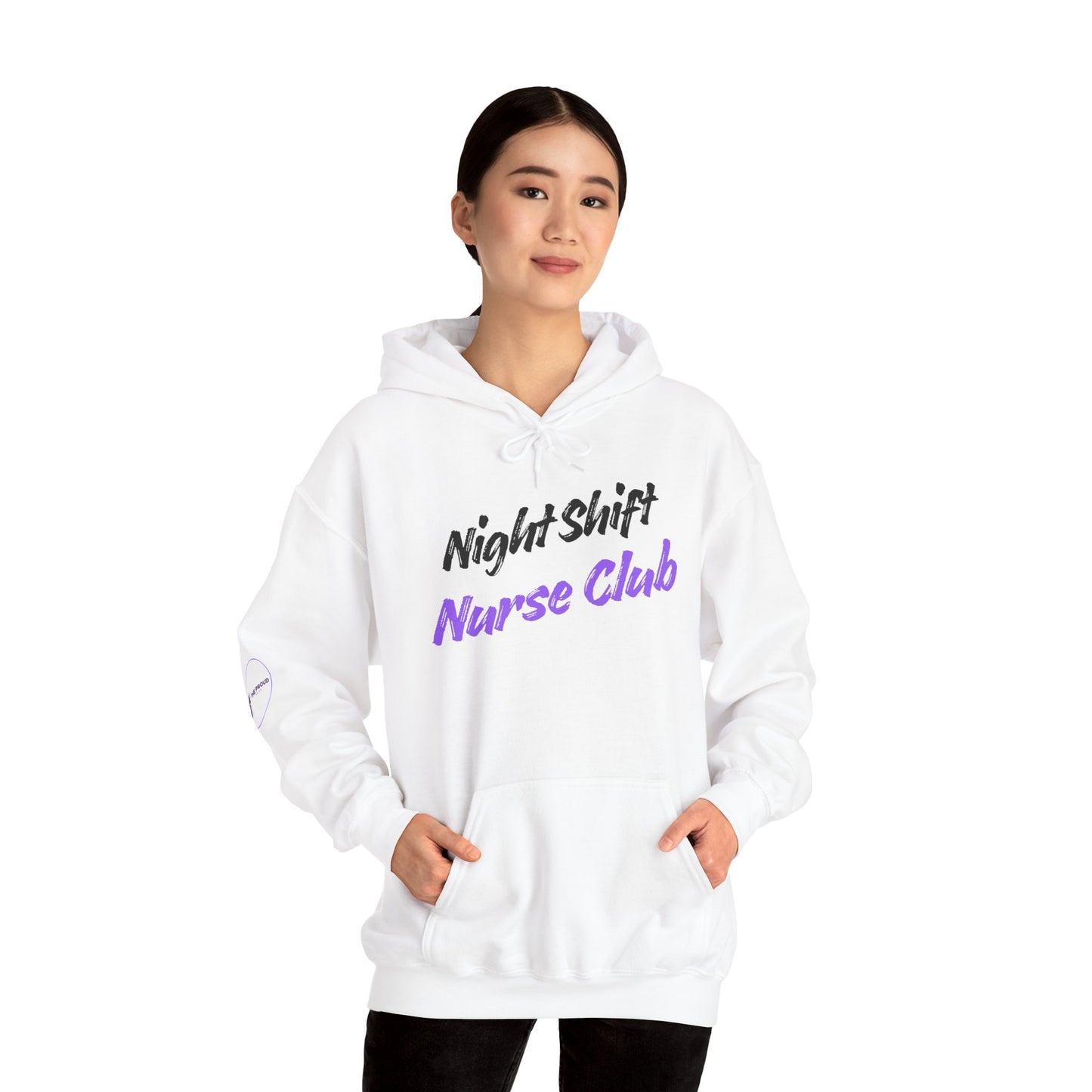 Night Shift Nurse Club Hoodie with hood and pocket cozy nurse apparel