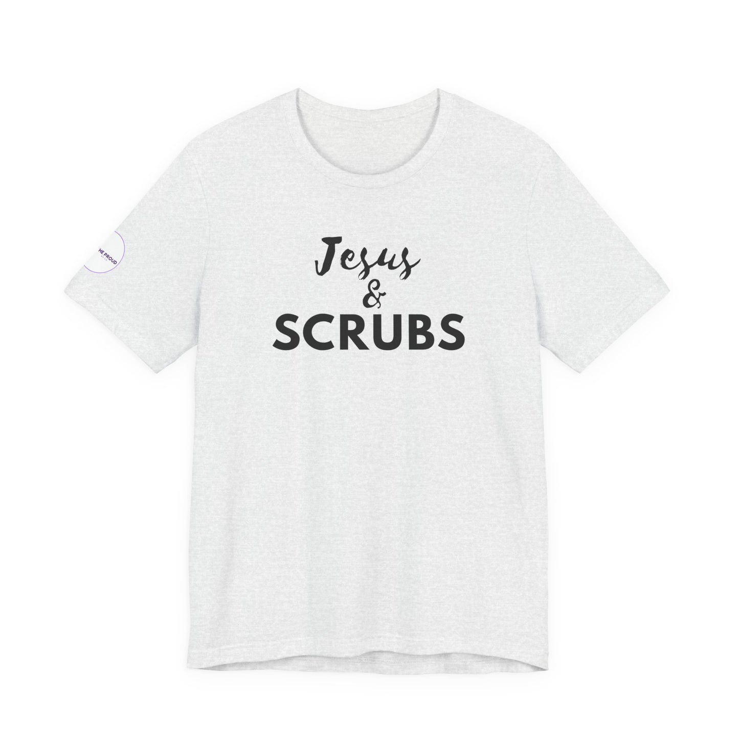 Back view of Jesus and Scrubs Nurse T-Shirt with clean silhouette