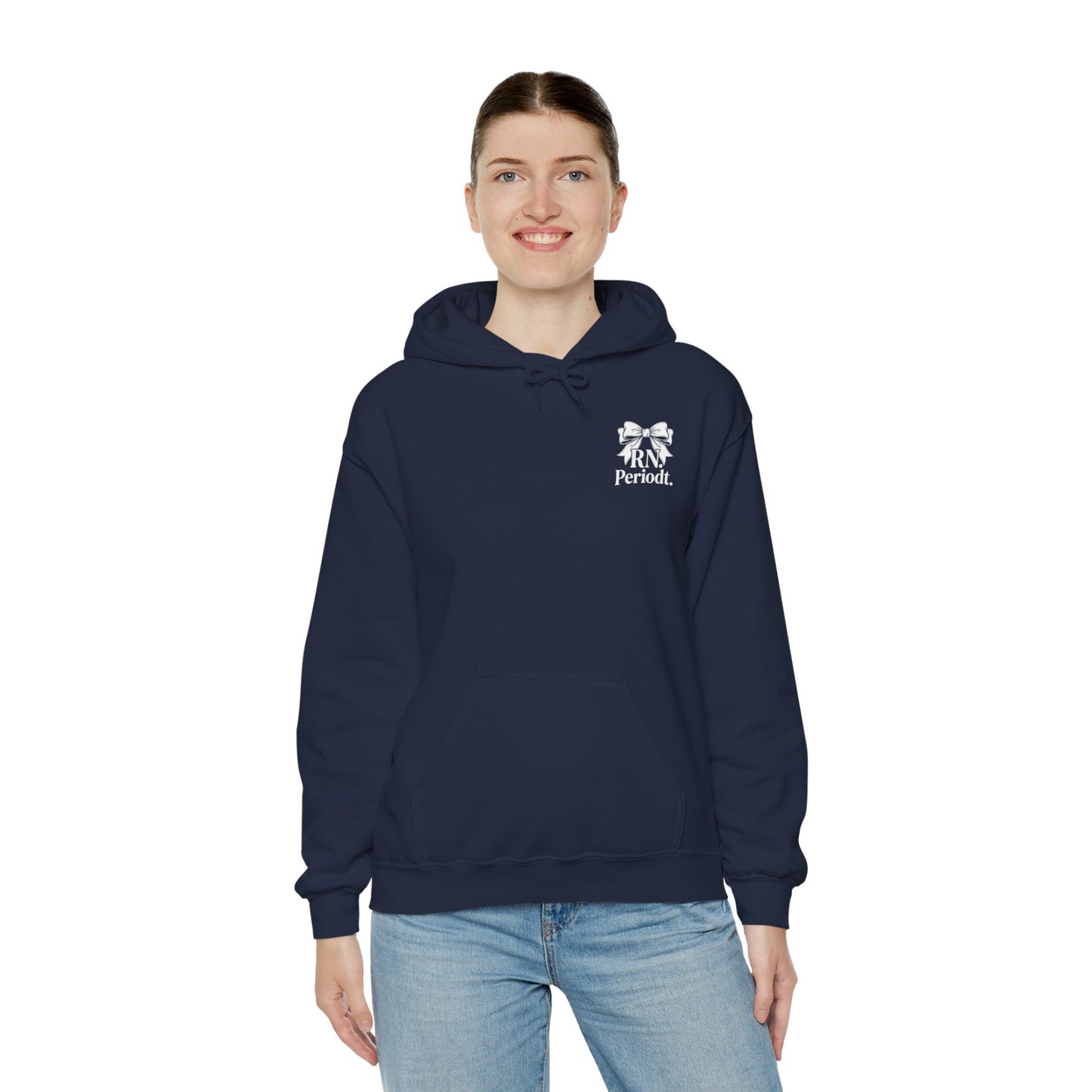 Hoodie — Petite Floral Ribbon 'Periwal' Chest Logo Casual Pullover