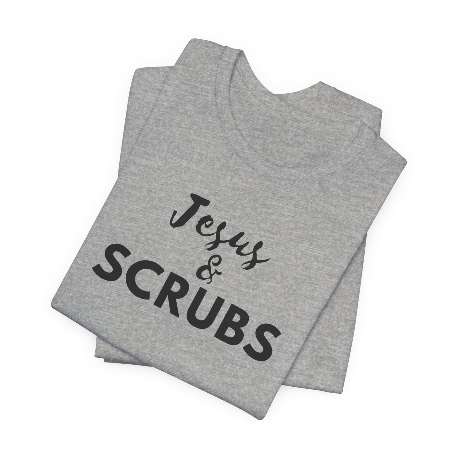 Jesus and Scrubs Nurse T-Shirt showing sleeve print detail