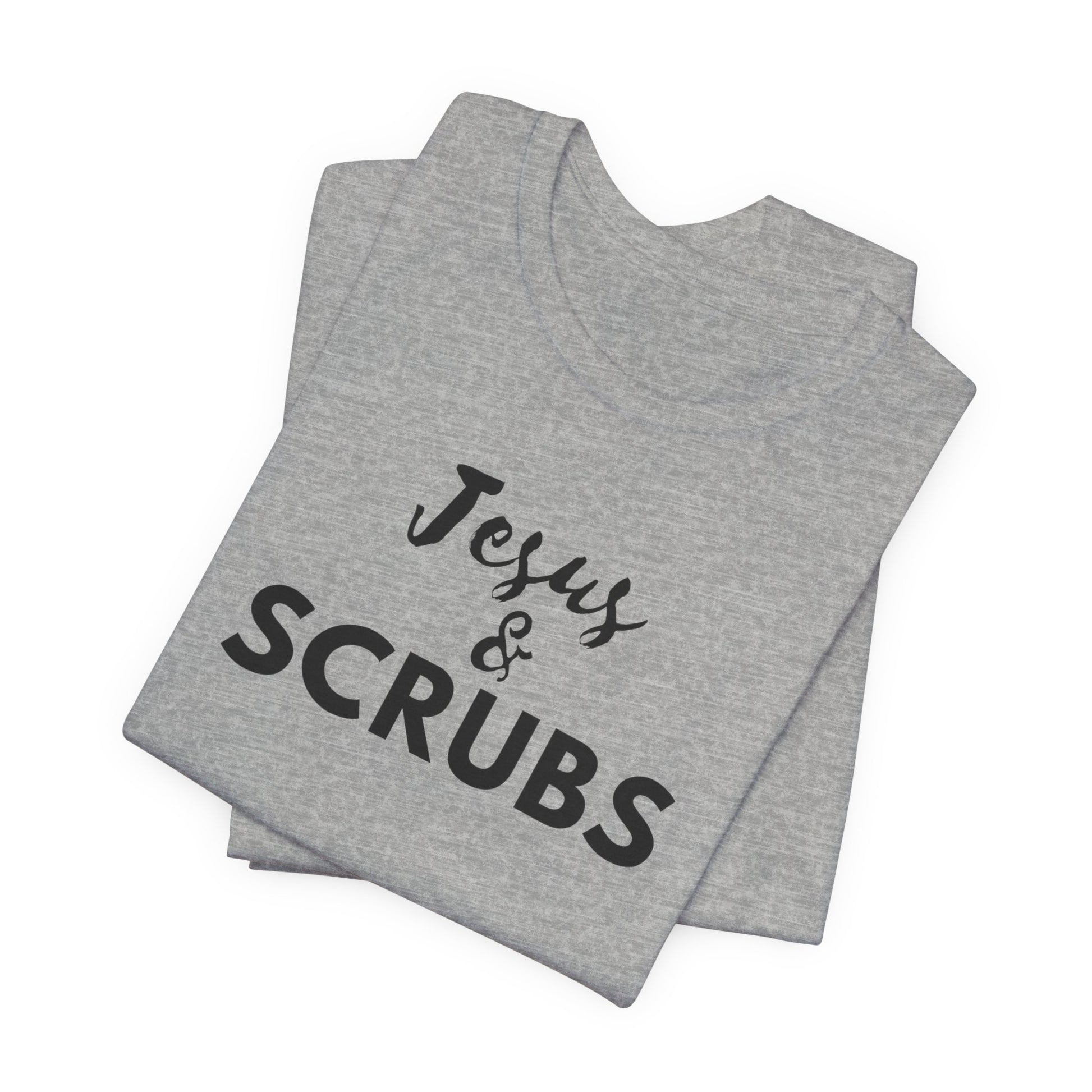 Jesus and Scrubs Nurse T-Shirt showing sleeve print detail