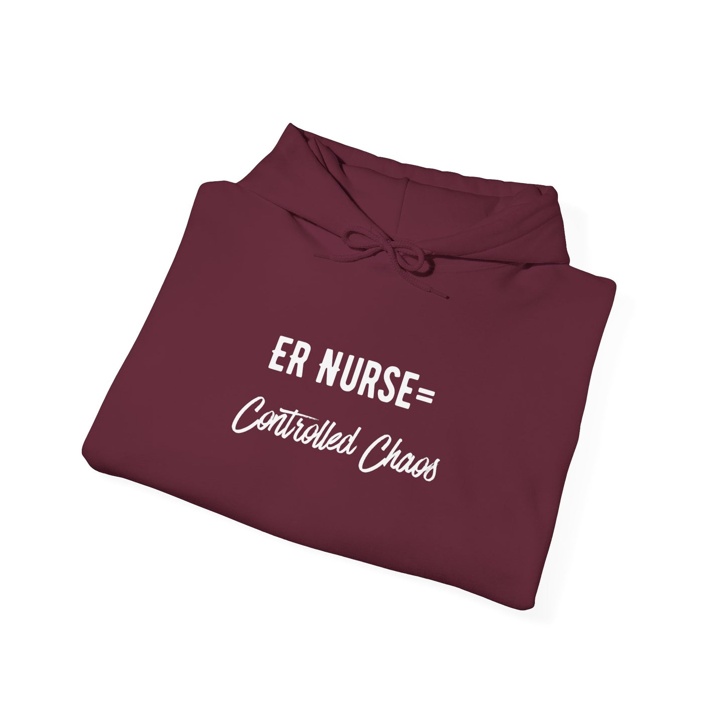 ER Nurse Hoodie clean design with color-matched drawcord