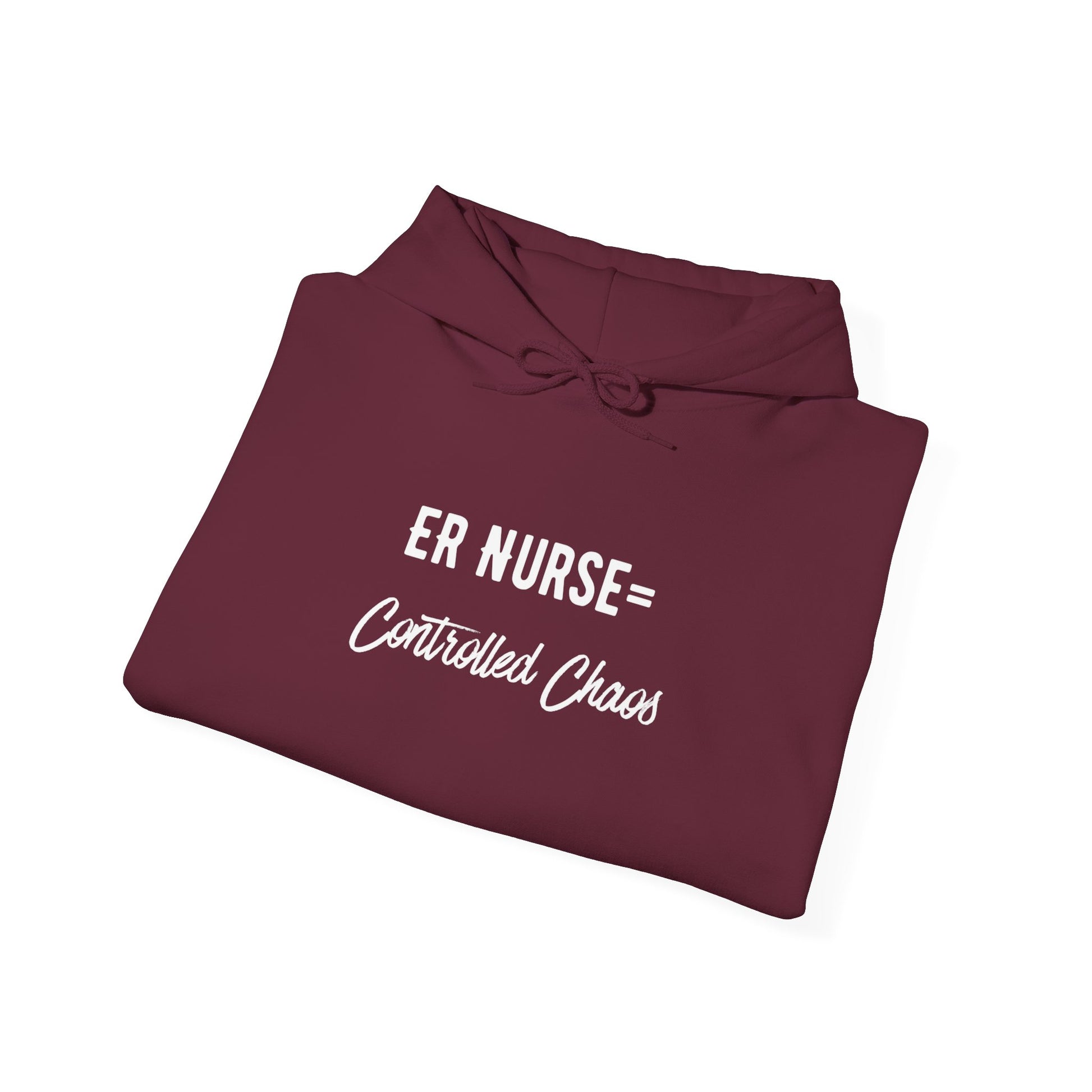 ER Nurse Hoodie clean design with color-matched drawcord