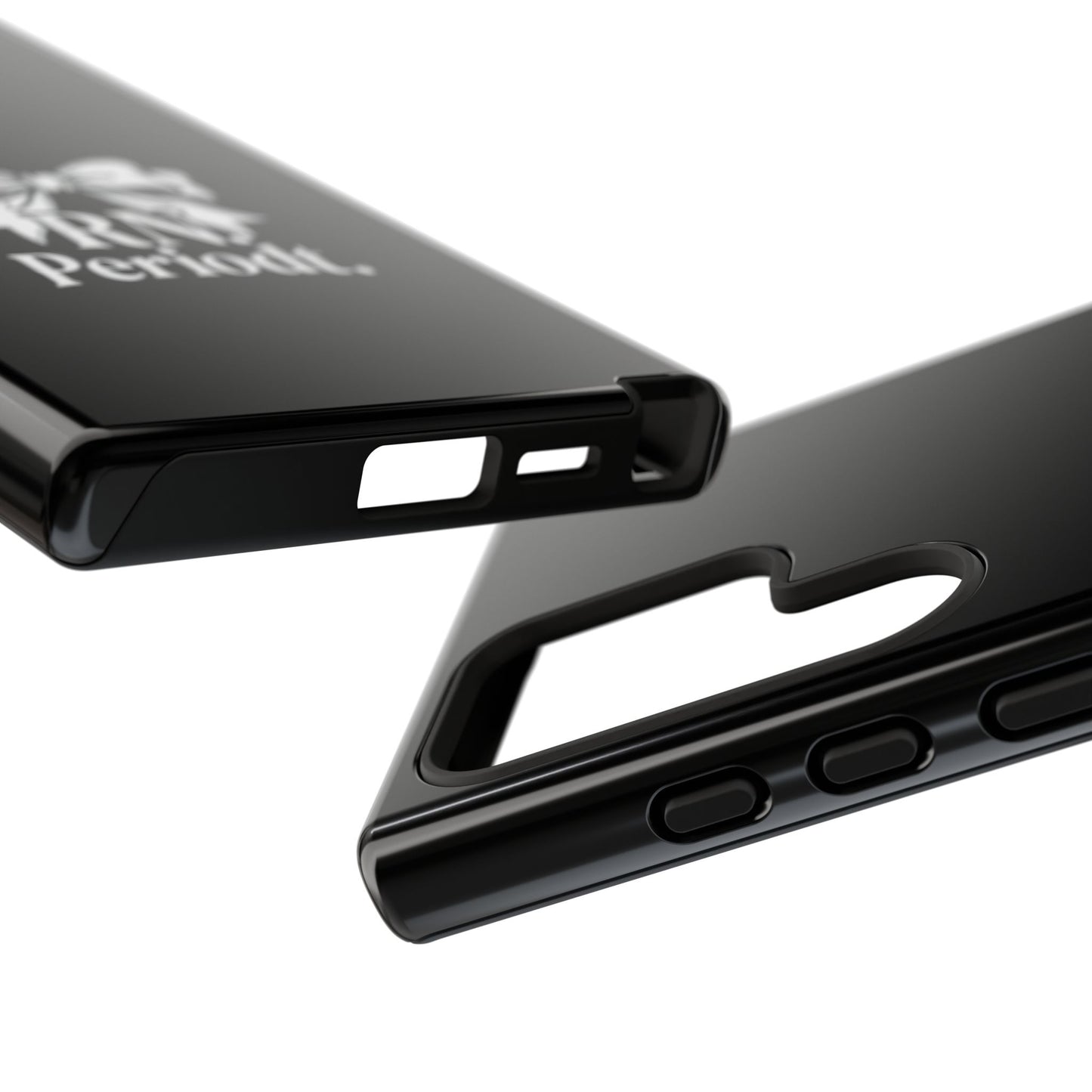 Front view of RN Phone Case with bold white bow print