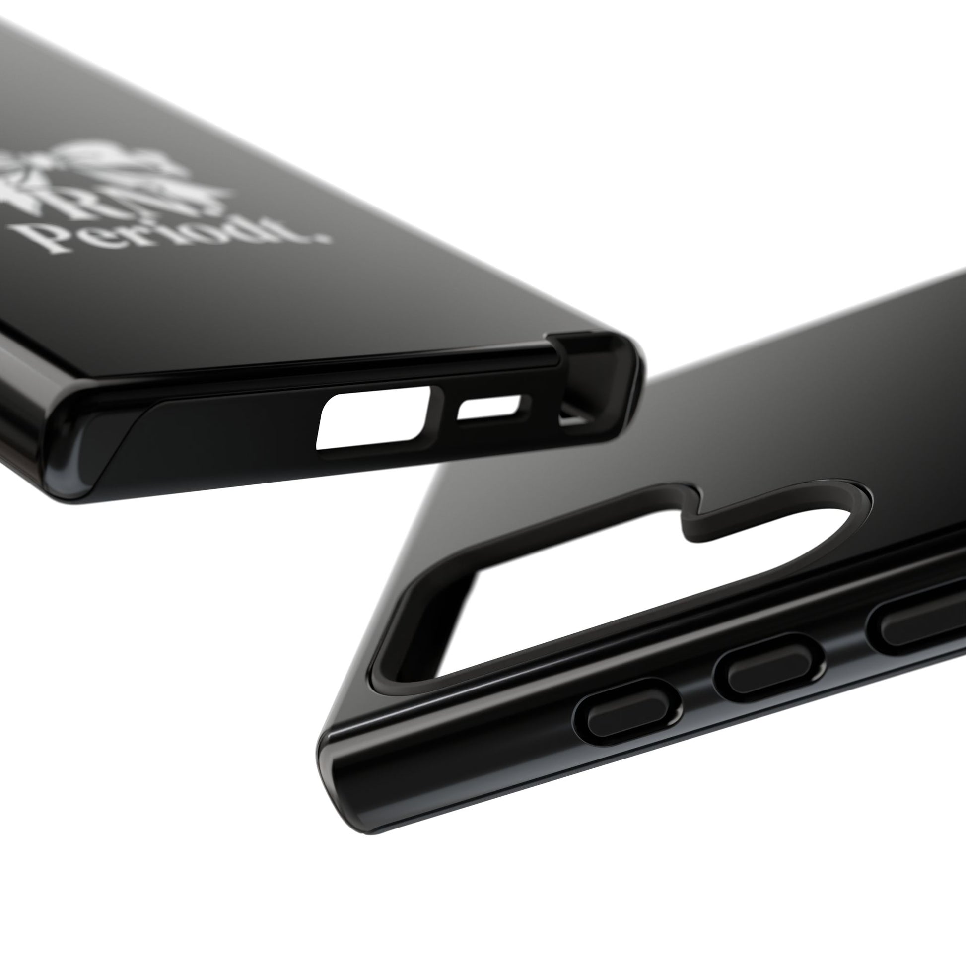 Front view of RN Phone Case with bold white bow print